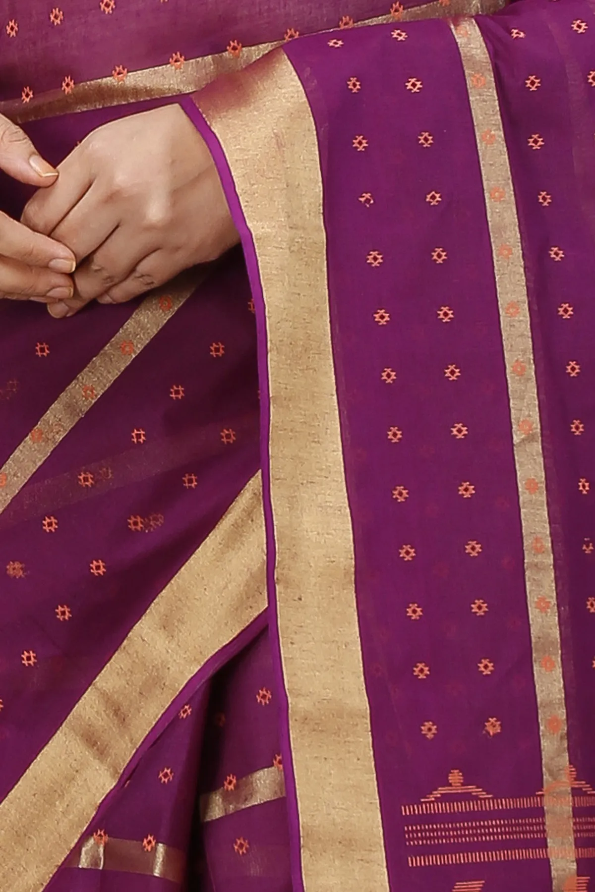 DipDiya Pure Cotton Parpel Mera Effortless Tradition Tant Sarees