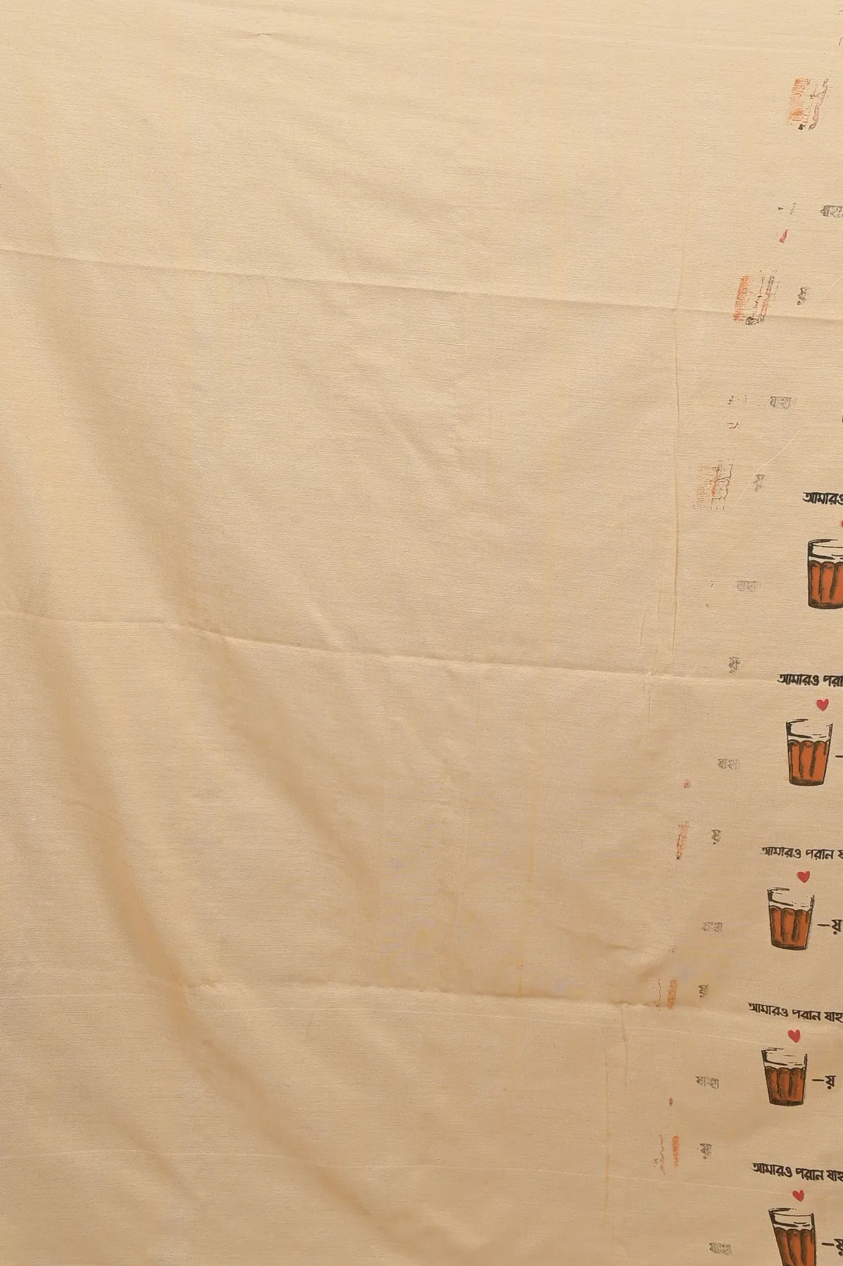 DipDiya Pure Cotton Peach Pinal Grace of Bengal Printed Handloom Sarees
