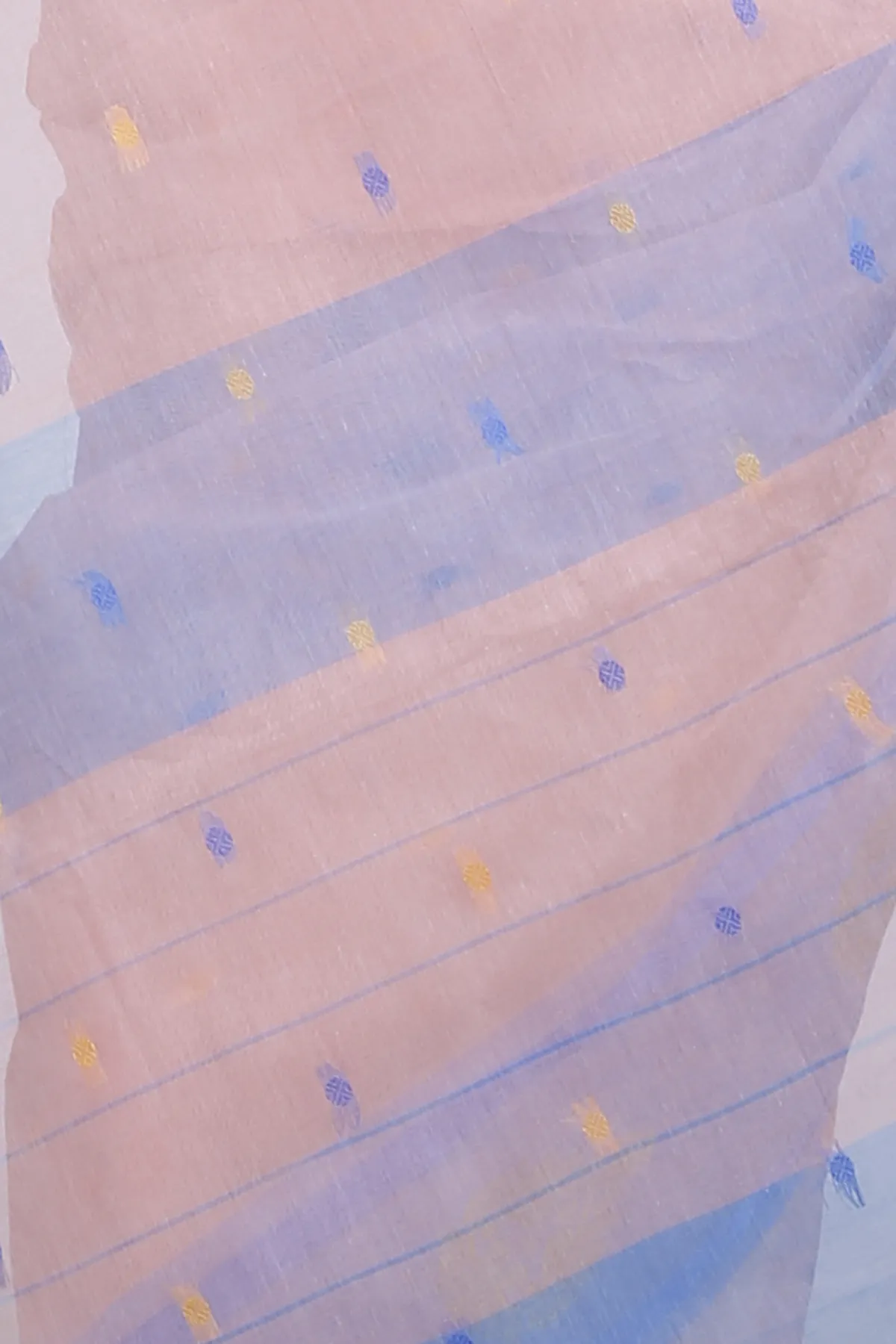 DipDiya Pure Cotton Peach Upala Pure Bengali Grace Tant Sarees