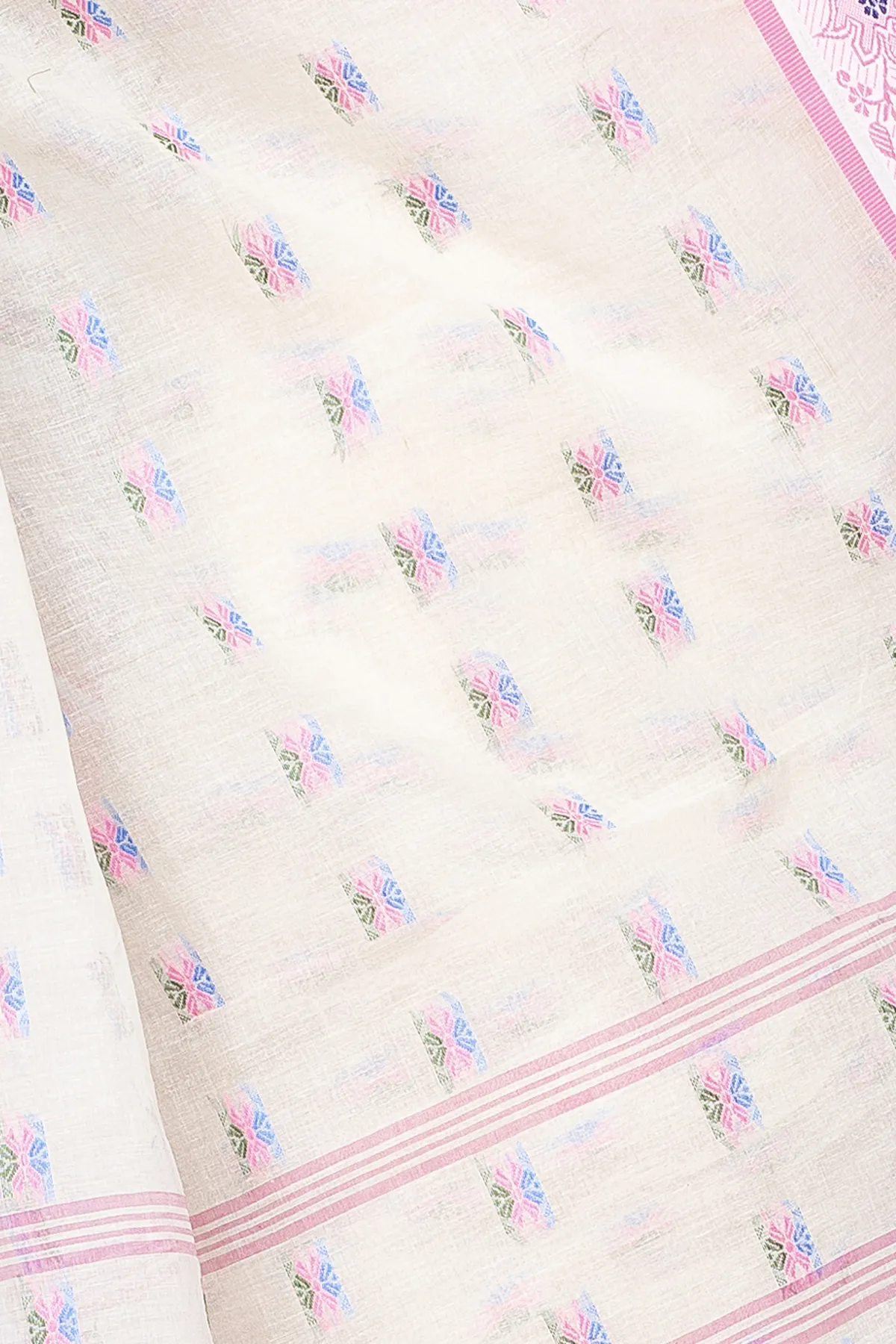 DipDiya Pure Cotton Pink Alkari Timeless Elegance Tant Sarees