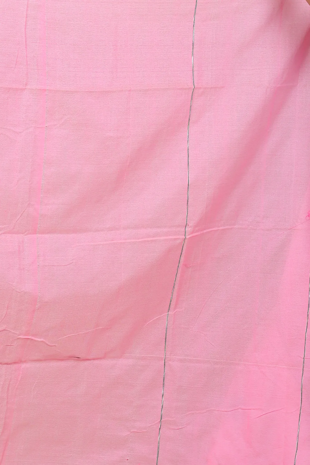 DipDiya Pure Cotton Pink Aplika Tanu Effortless Tradition Applique Sarees