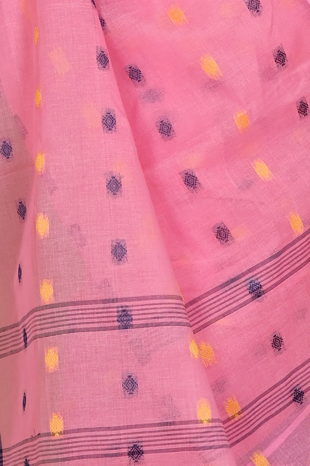 DipDiya Pure Cotton Pink Apula Timeless Bengal Tant Sarees