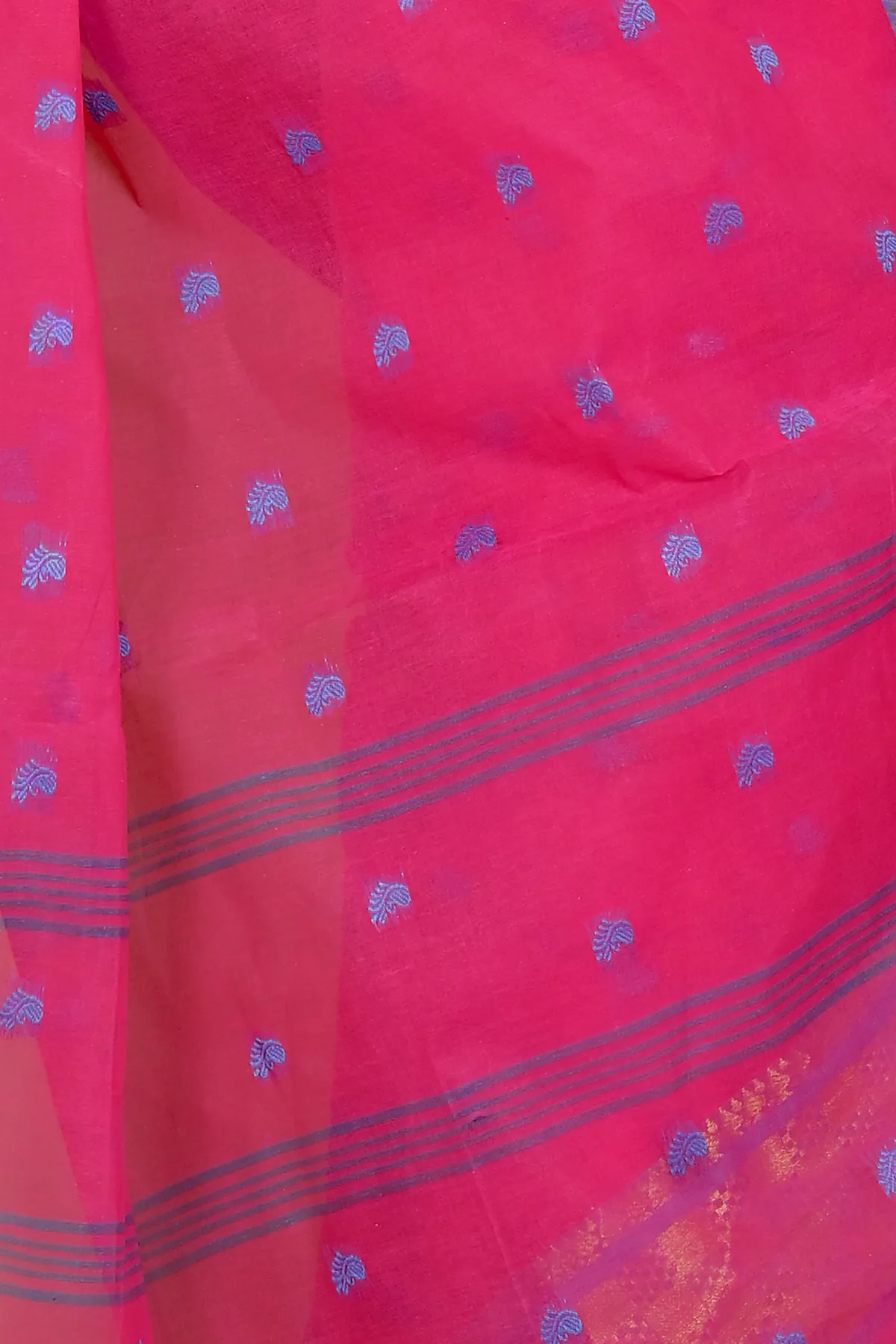 DipDiya Pure Cotton Pink Atula Artisan Woven Tant Sarees