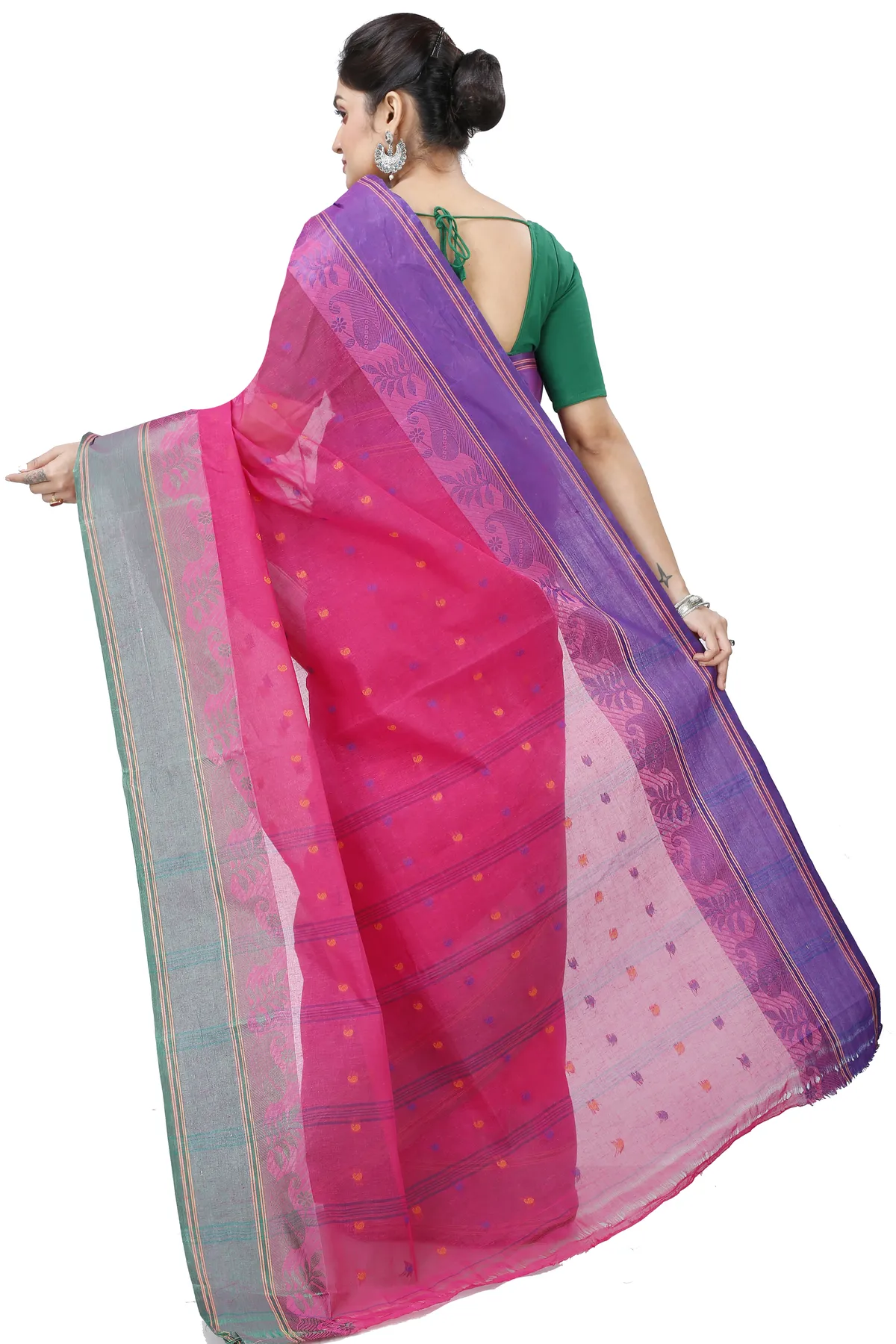 DipDiya Pure Cotton Pink Gitanjali Crafted with Soul Tant Sarees