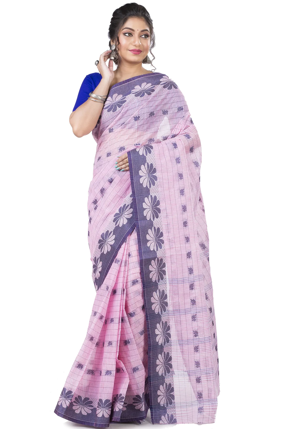 DipDiya Pure Cotton Pink KotkiTat Crafted in Bengal Tant Sarees