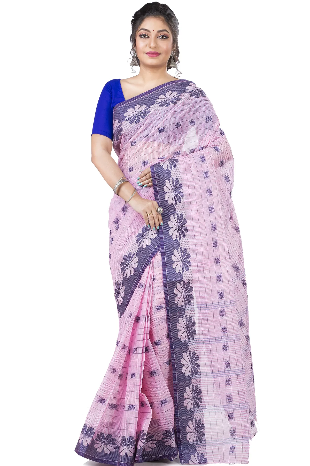 DipDiya Pure Cotton Pink KotkiTat Crafted in Bengal Tant Sarees