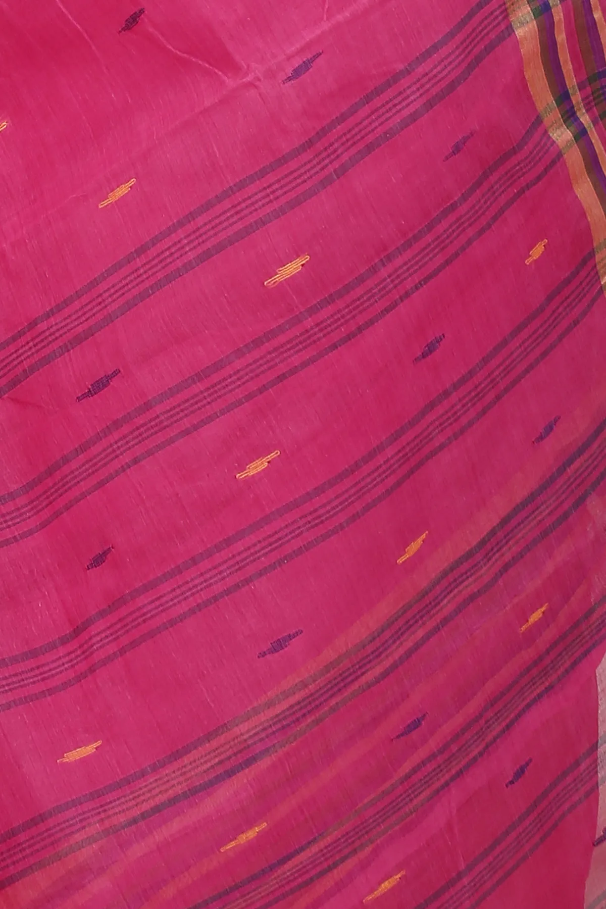 DipDiya Pure Cotton Pink mena Bengal in Every Thread Tant Sarees