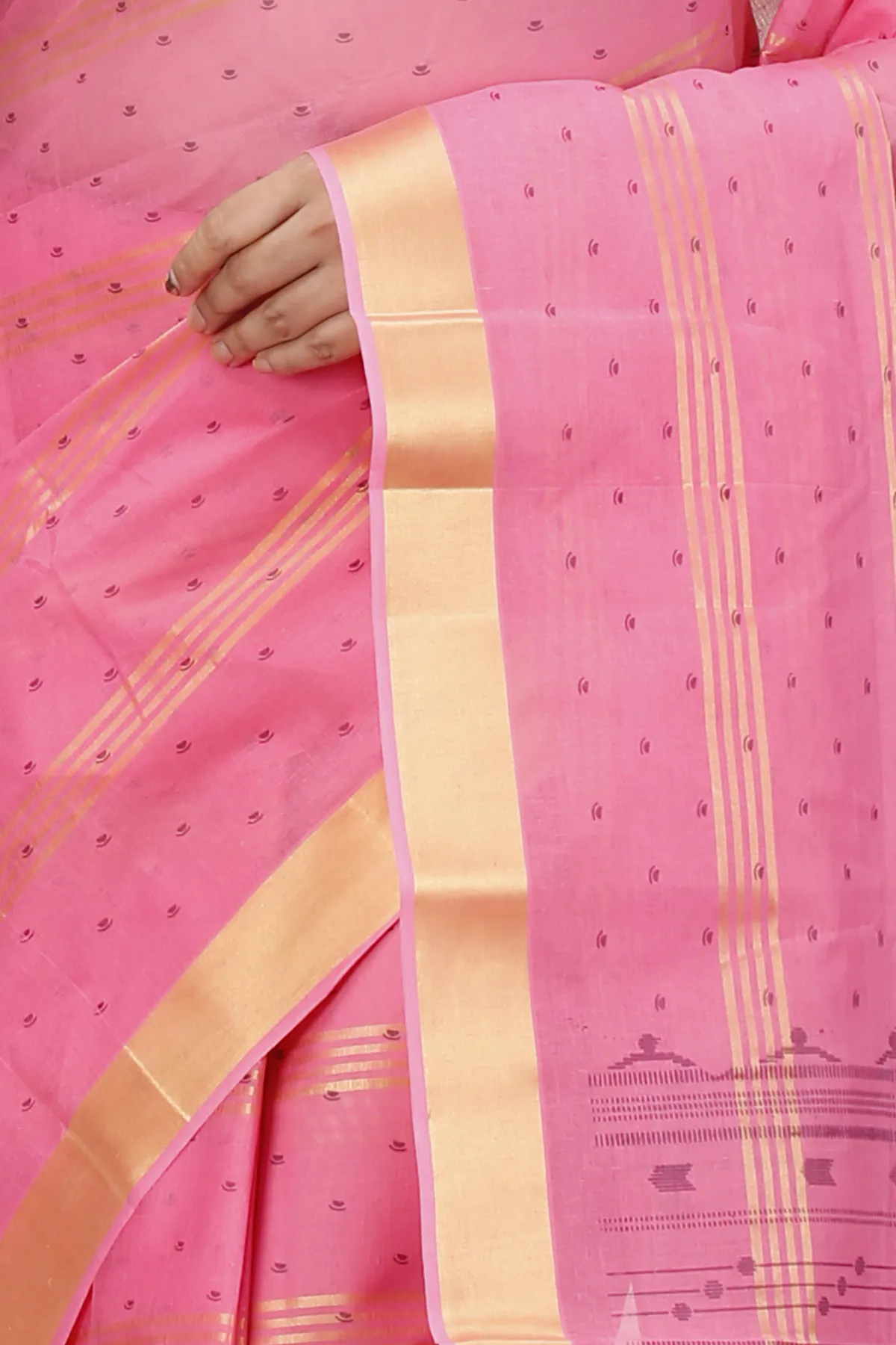 DipDiya Pure Cotton Pink Mera Crafted in Bengal Tant Sarees