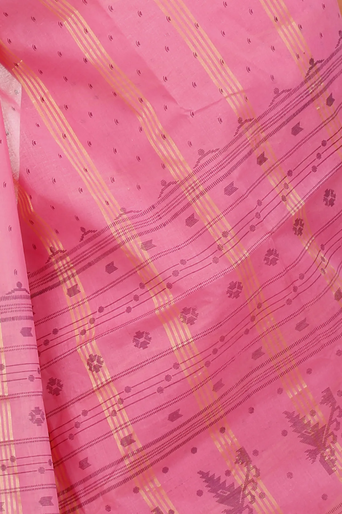 DipDiya Pure Cotton Pink Mera Crafted in Bengal Tant Sarees