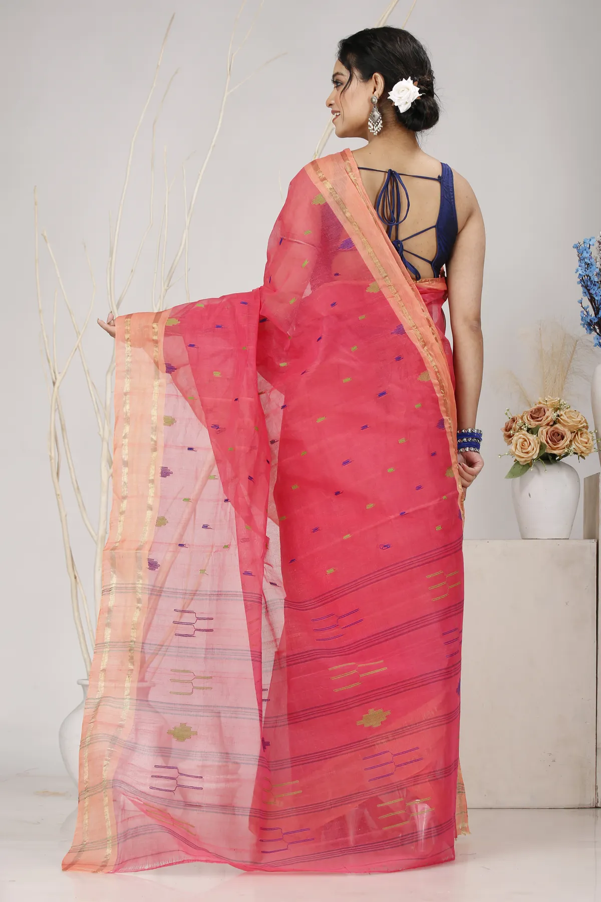 DipDiya Pure Cotton Pink Metu Bengal’s Legacy Tant Sarees
