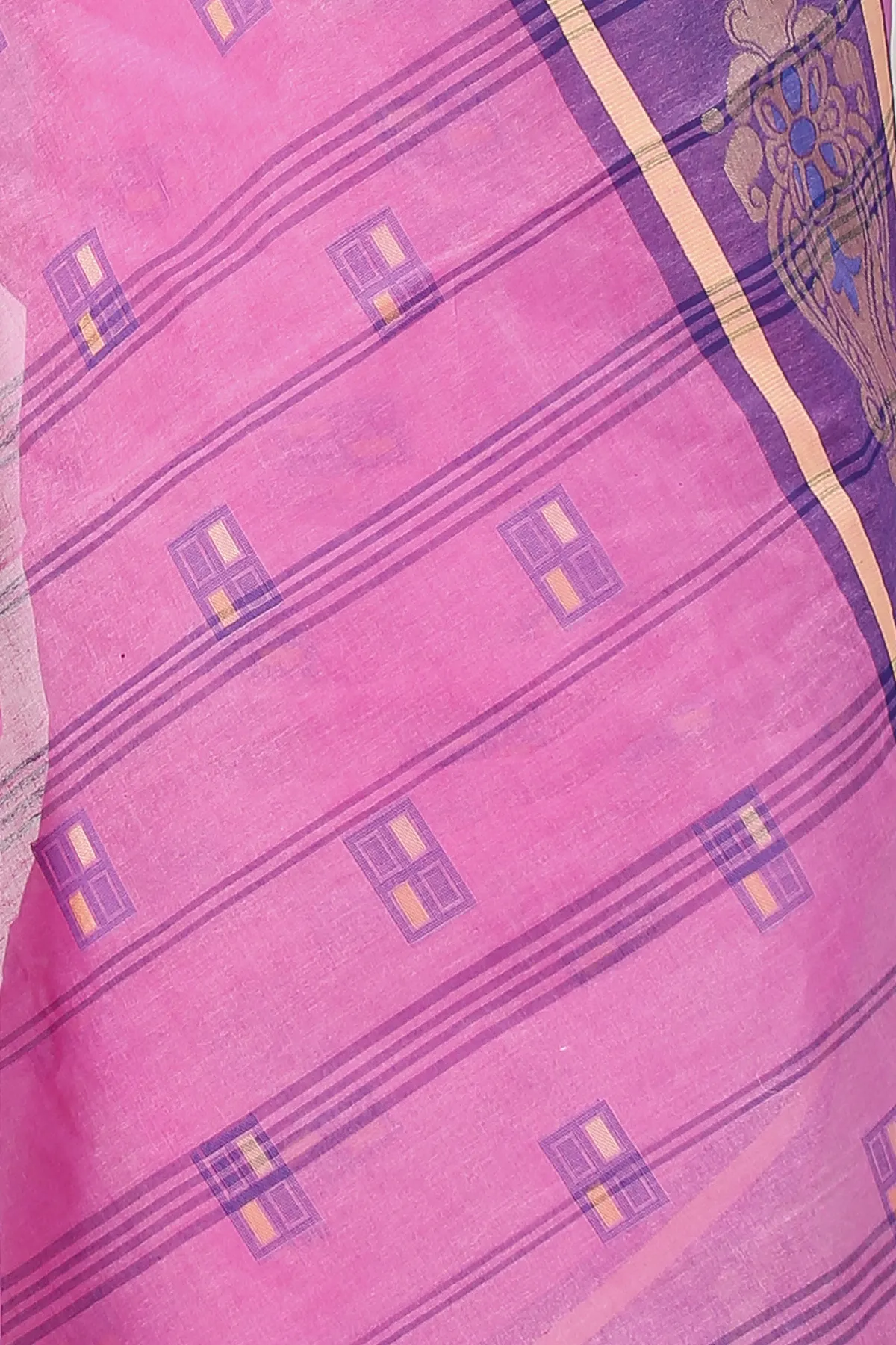 DipDiya Pure Cotton Pink Mitul Stories of Bengal Tant Sarees