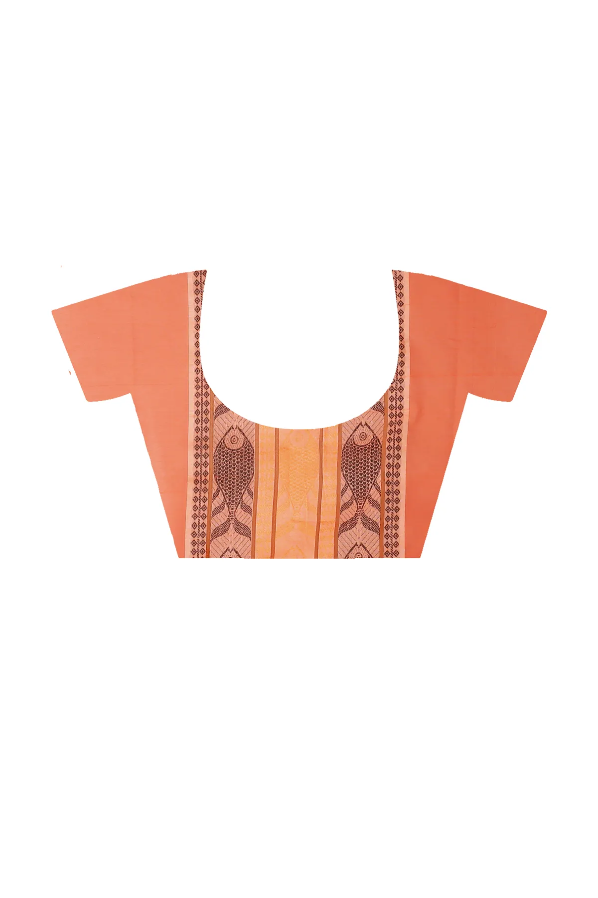 DipDiya Pure Cotton Pink Orange Marine Woven with Tradition Handloom Sarees