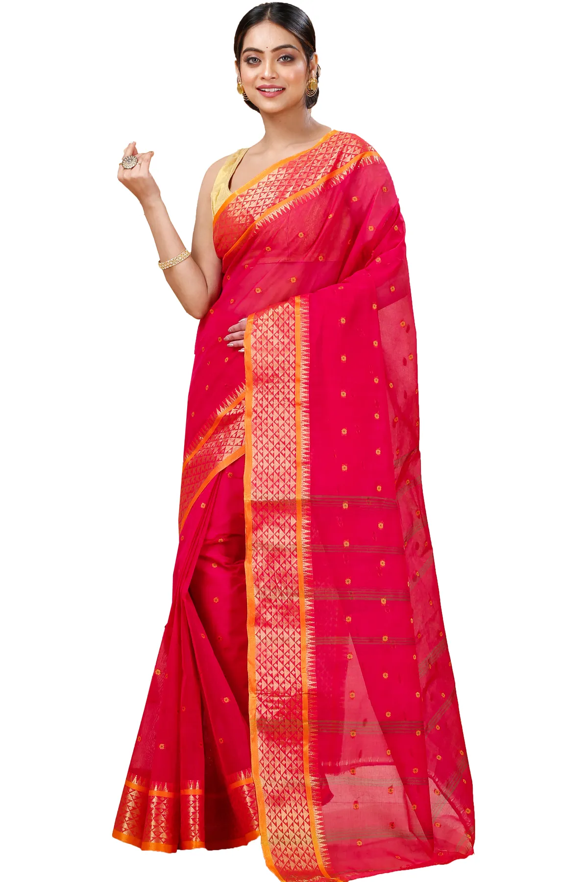 DipDiya Pure Cotton Pink Peral Elegance in Every Weave Tant Sarees