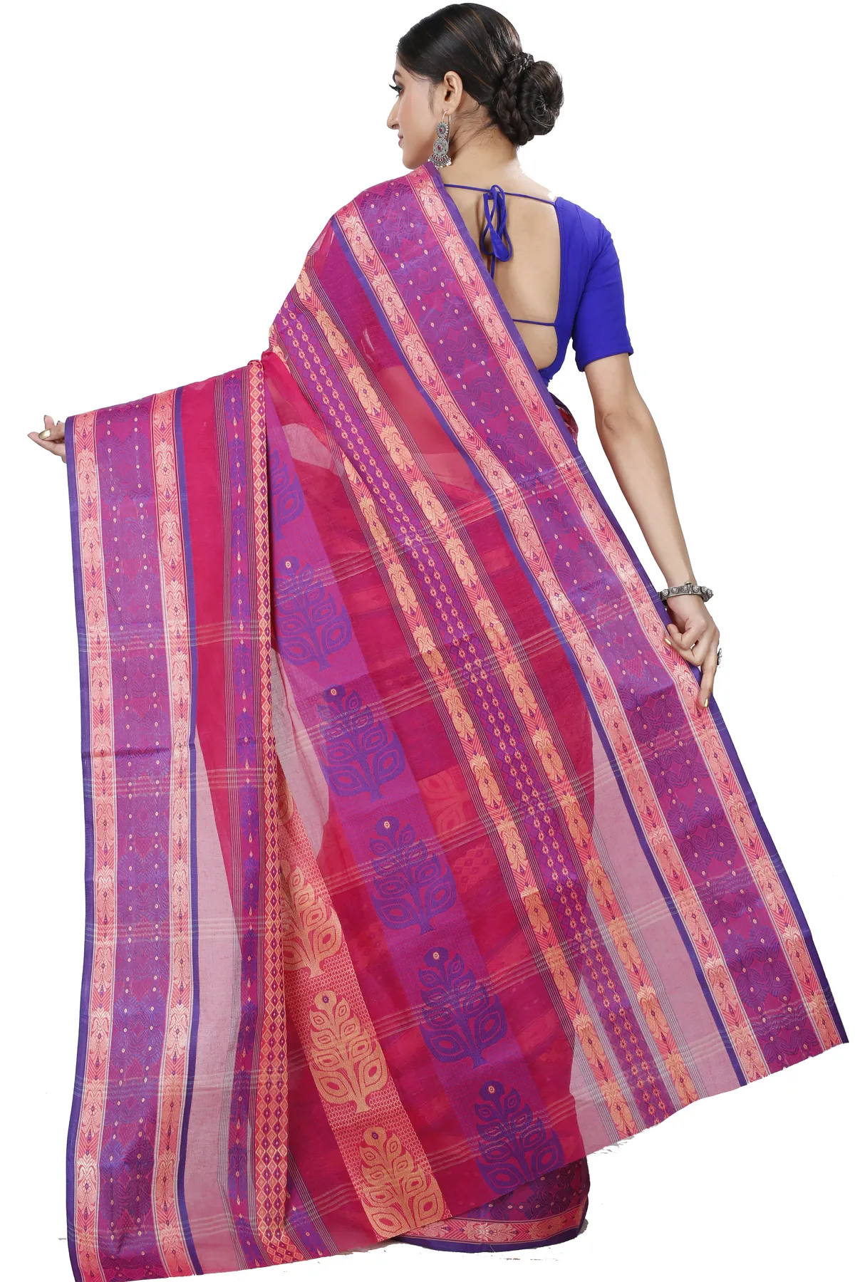 DipDiya Pure Cotton Pink Saanvi Desiging Crafted in Bengal Tant Sarees