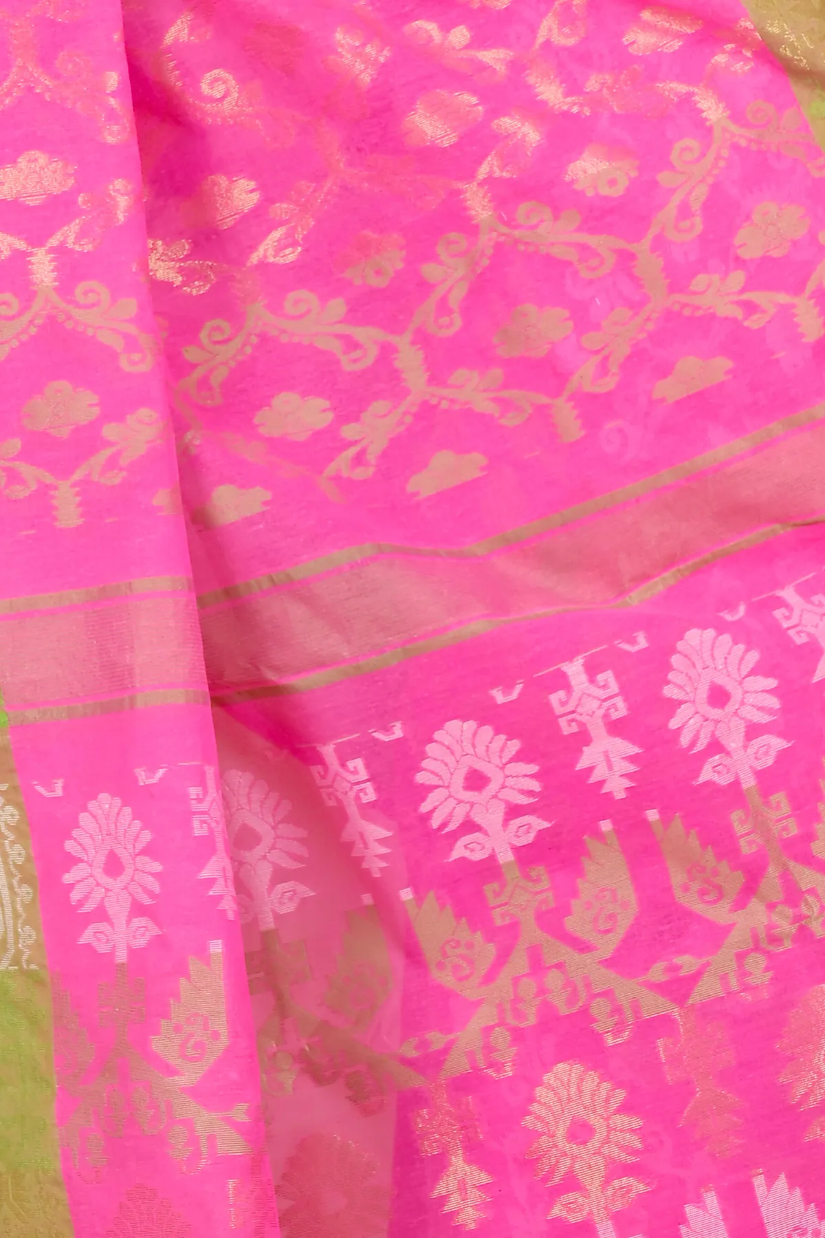 DipDiya Pure Cotton Pink Semata Grace of Bengal Tant Sarees
