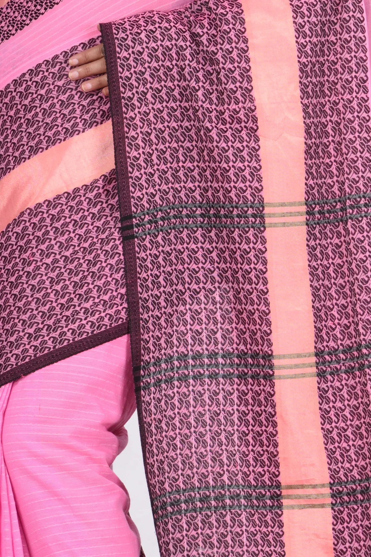 DipDiya Pure Cotton Pink Souraovi Hand Stories of Bengal Handloom Sarees