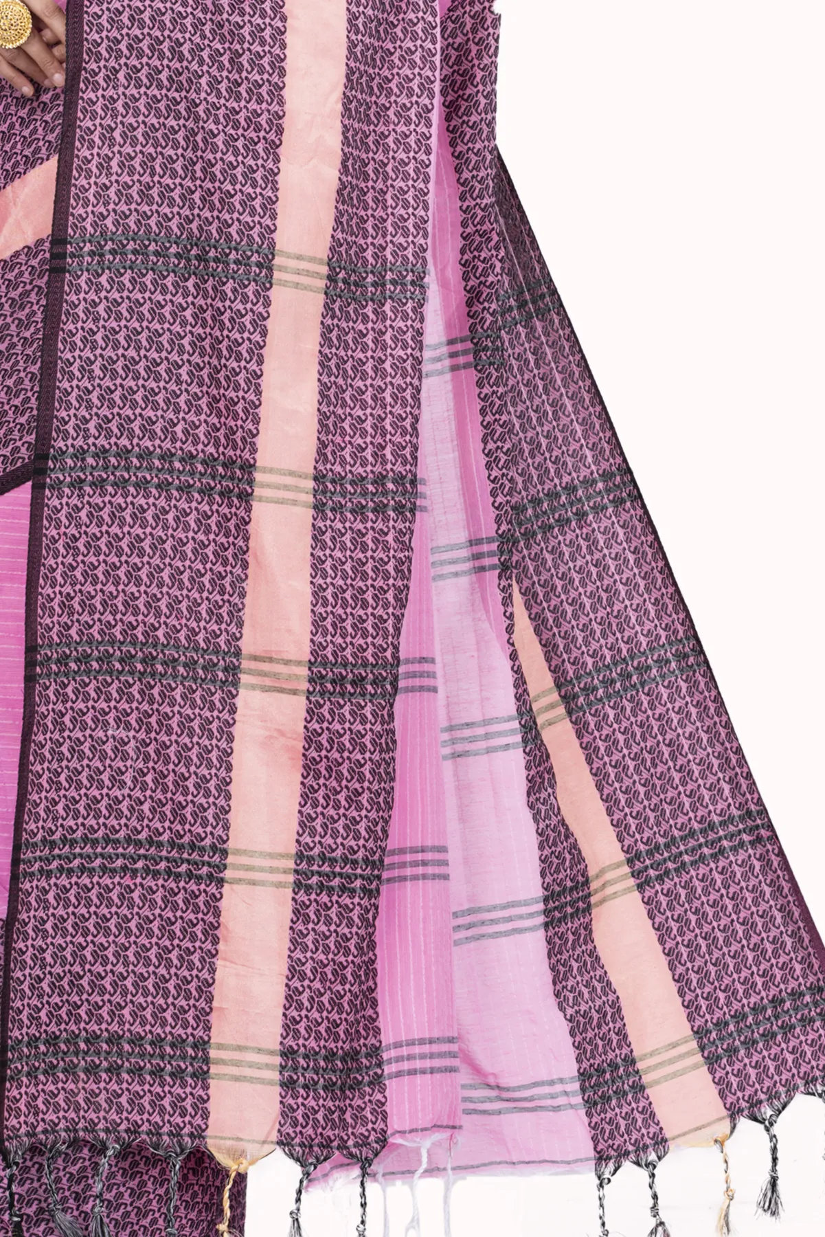 DipDiya Pure Cotton Pink Souraovi Hand Stories of Bengal Handloom Sarees