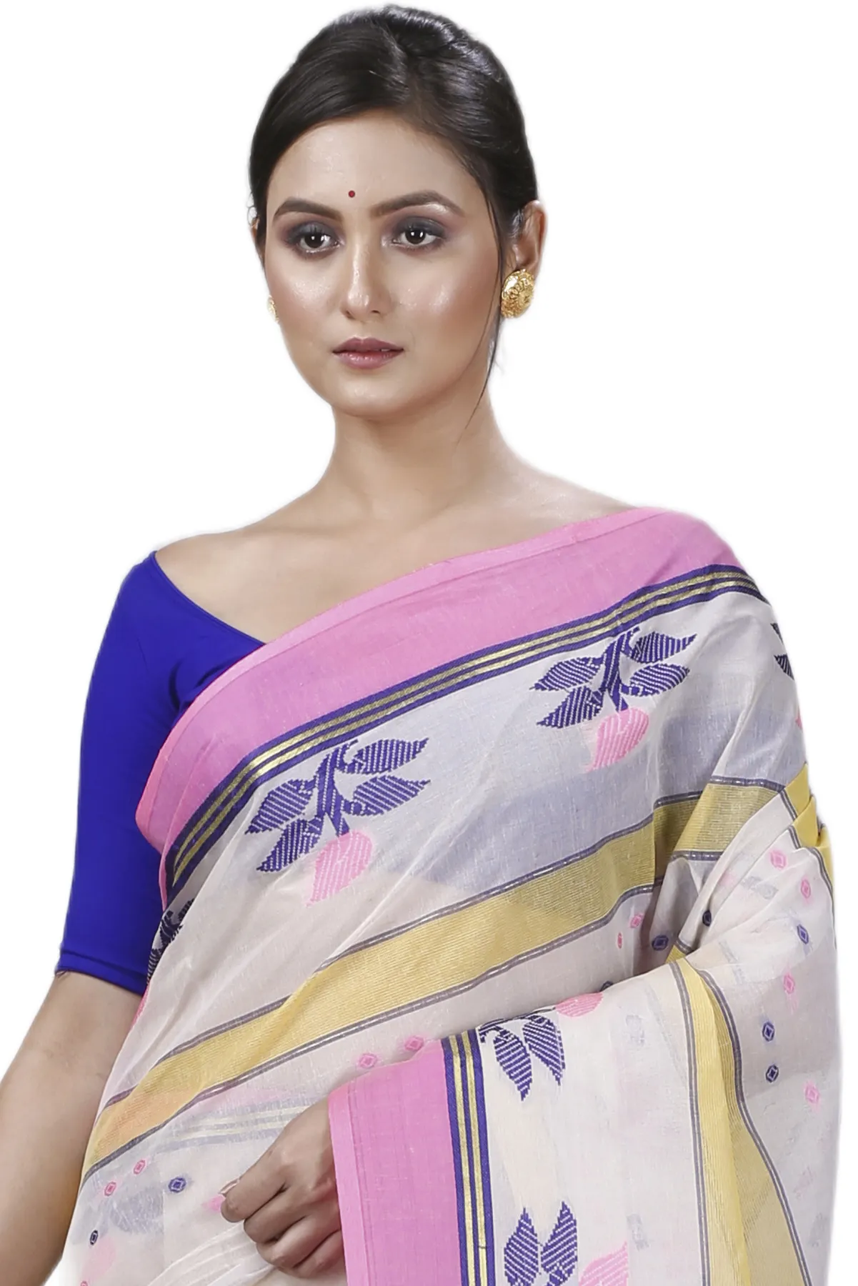 DipDiya Pure Cotton Pink Udichi Heritage of Bengal Tant Sarees