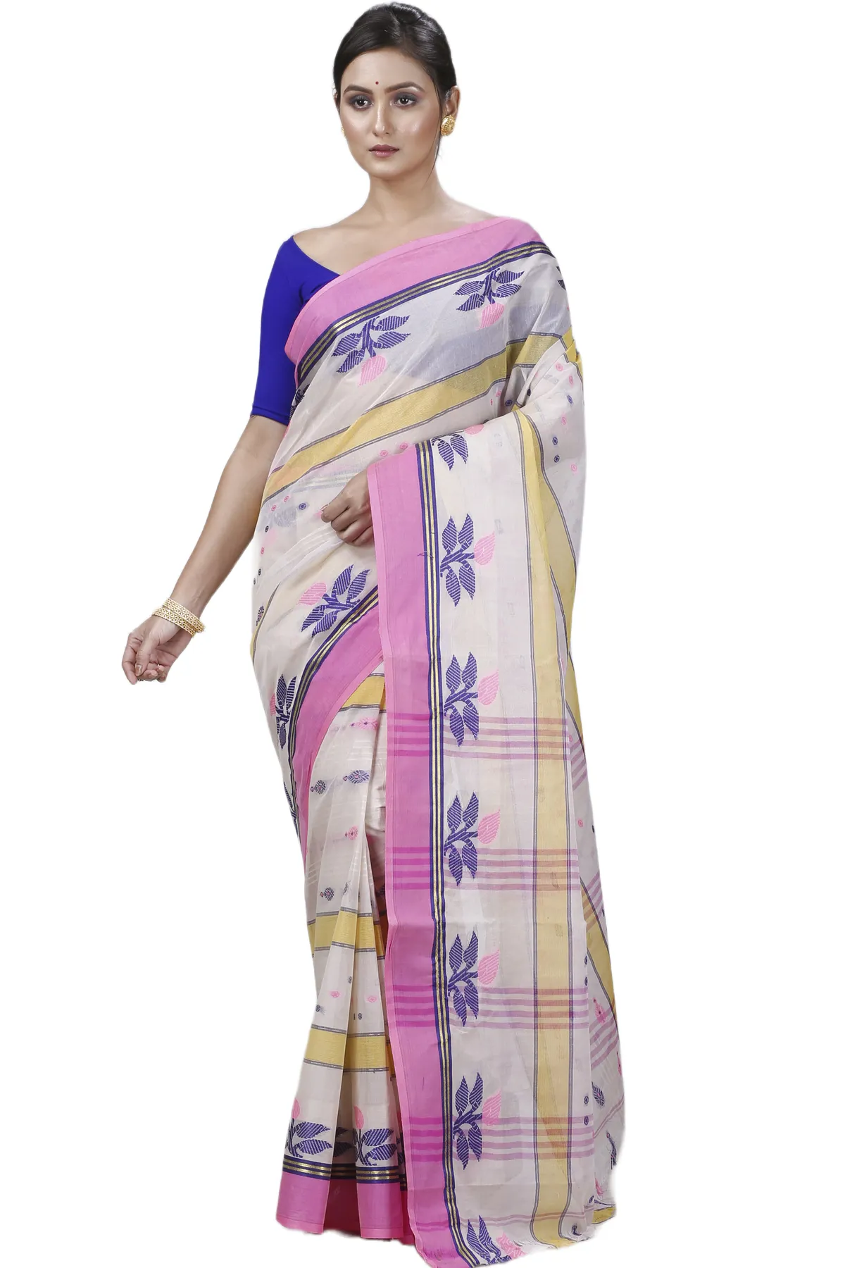 DipDiya Pure Cotton Pink Udichi Heritage of Bengal Tant Sarees