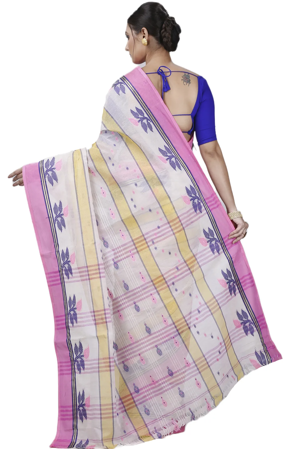 DipDiya Pure Cotton Pink Udichi Heritage of Bengal Tant Sarees
