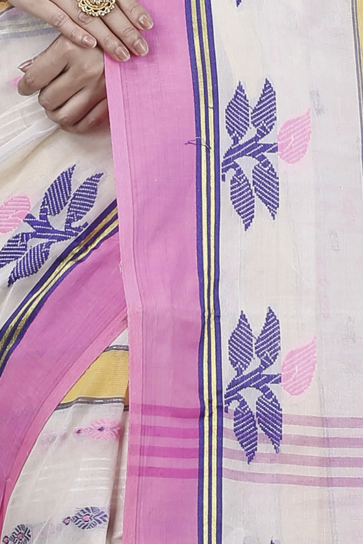 DipDiya Pure Cotton Pink Udichi Heritage of Bengal Tant Sarees