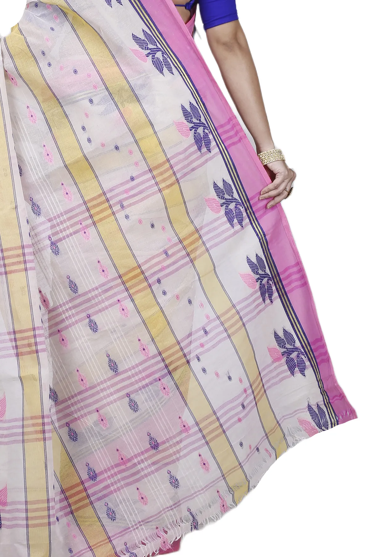 DipDiya Pure Cotton Pink Udichi Heritage of Bengal Tant Sarees