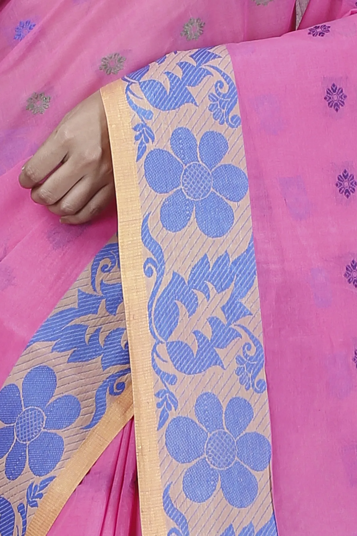 DipDiya Pure Cotton Pink Ushi Essence of Bengal Tant Sarees