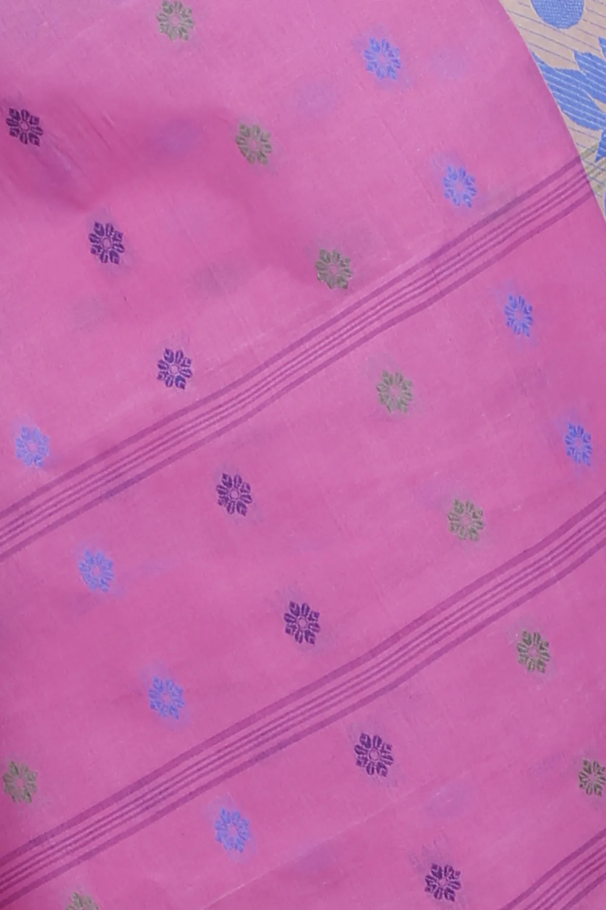 DipDiya Pure Cotton Pink Ushi Essence of Bengal Tant Sarees