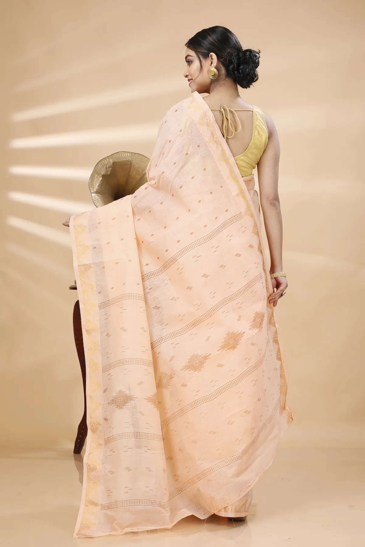 DipDiya Pure Cotton Pitch Porna Timeless Elegance Printed Tant Sarees