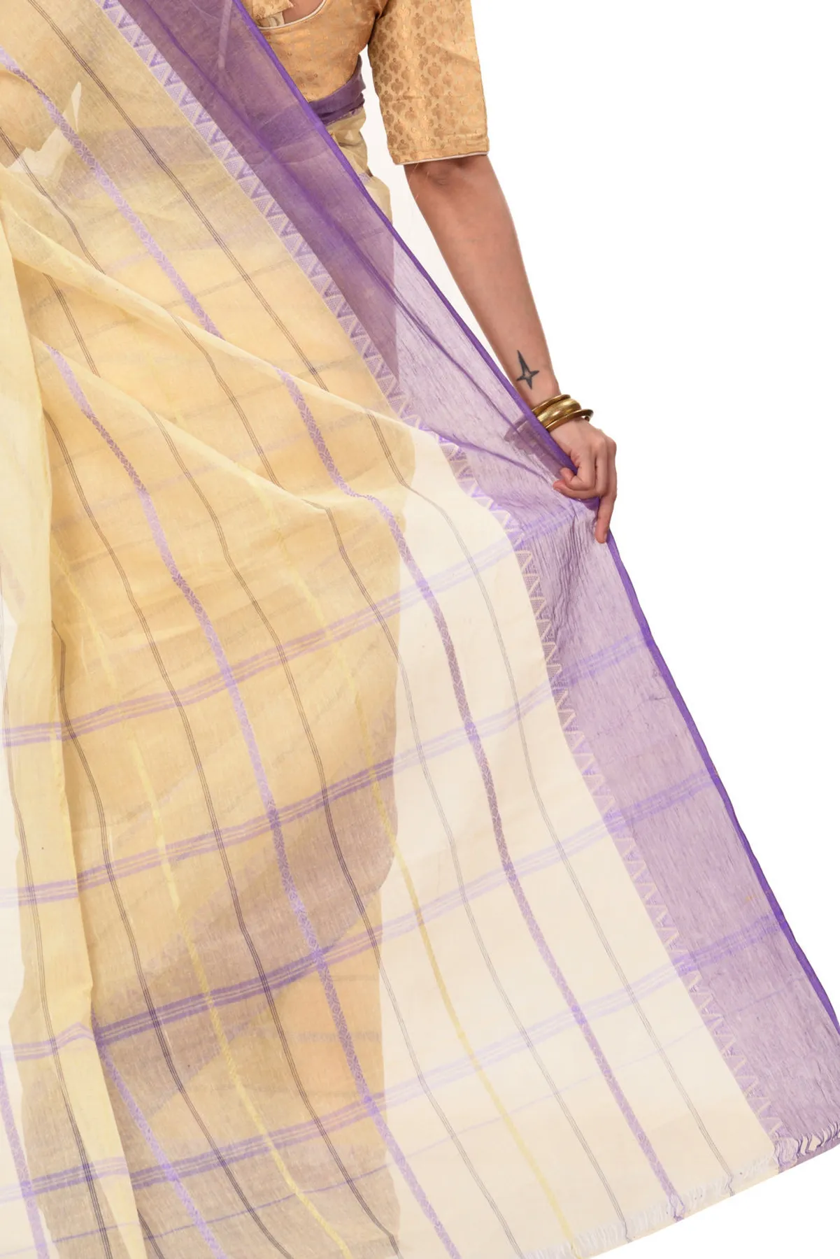 DipDiya Pure Cotton Purple Boysko Bengal’s Tradition Tant Sarees