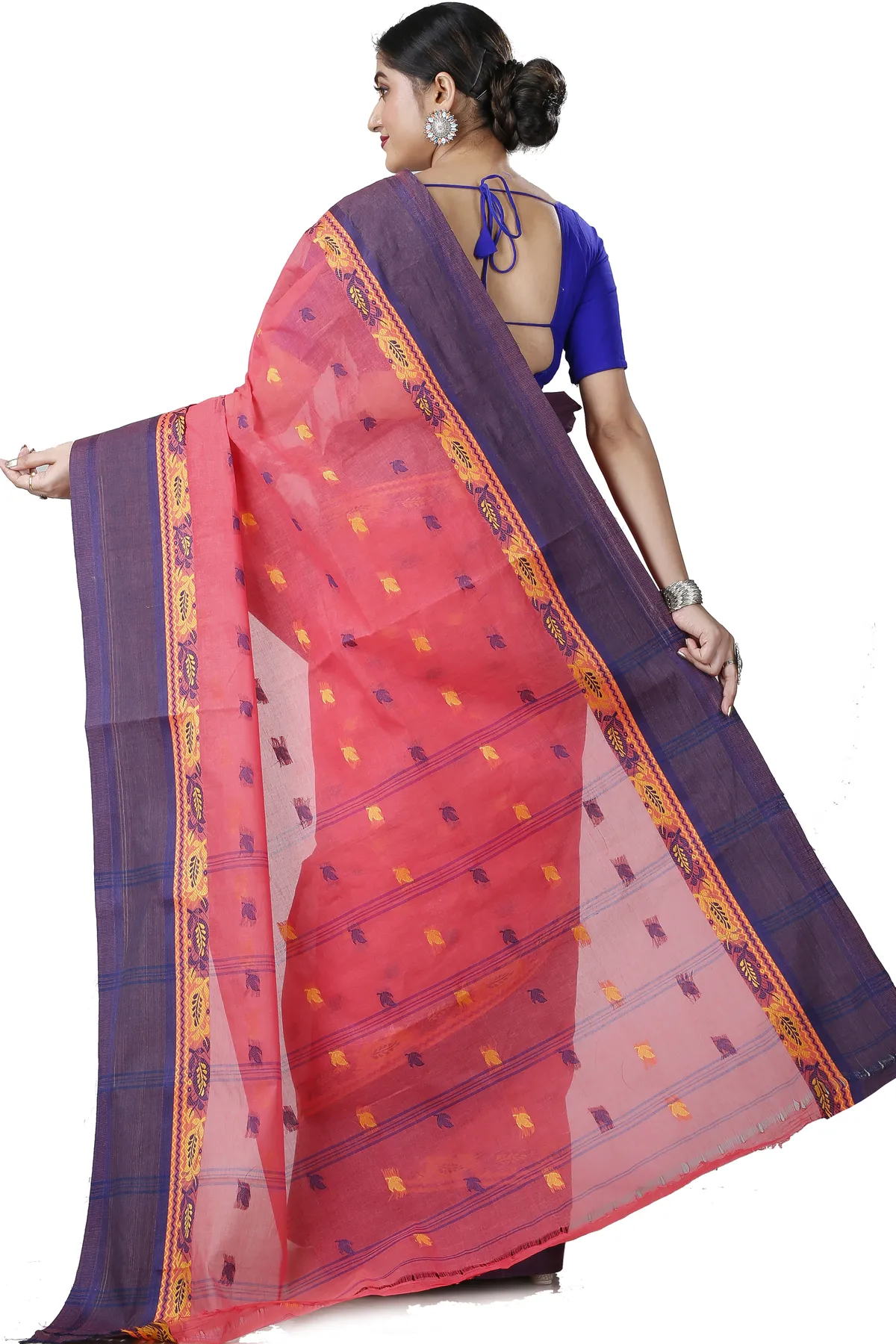 DipDiya Pure Cotton Purple Provati Masterfully Woven Tant Sarees