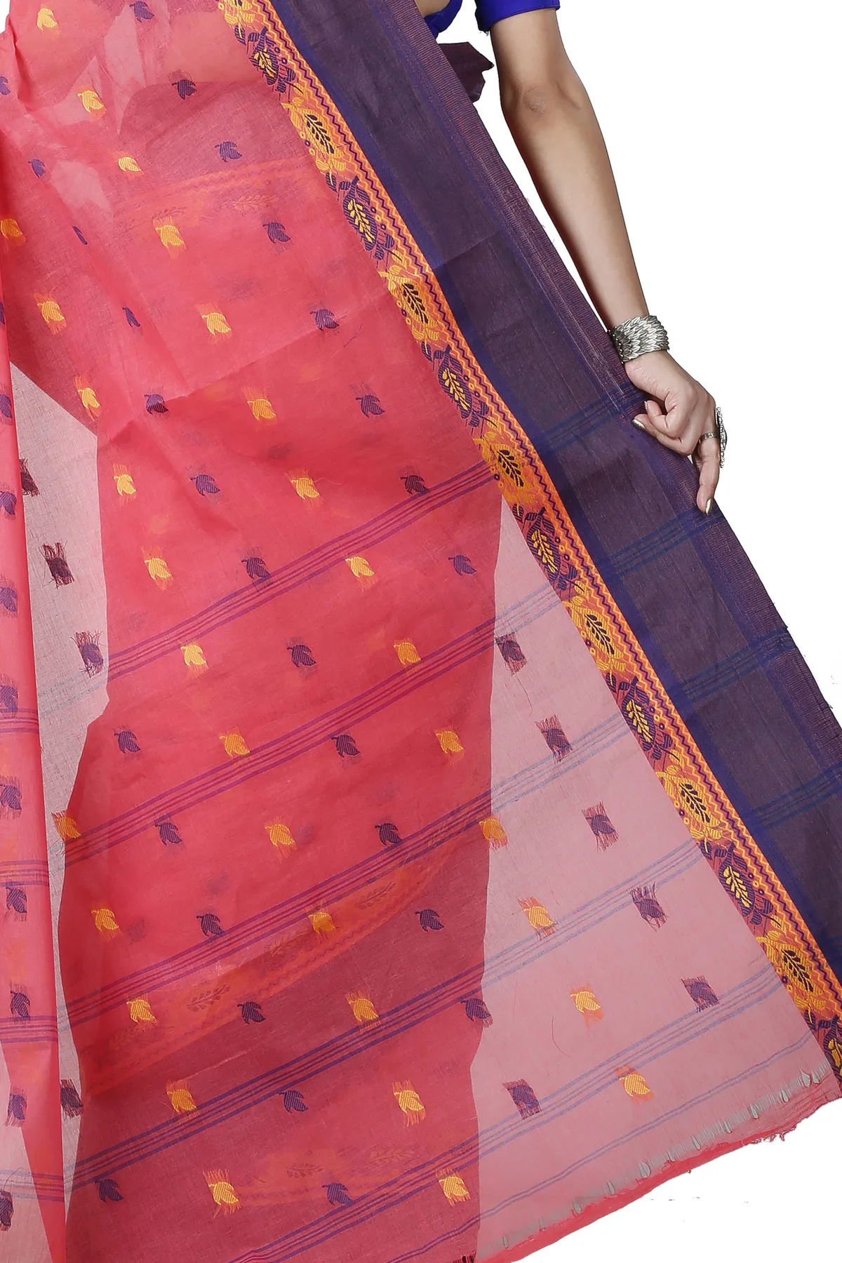DipDiya Pure Cotton Purple Provati Masterfully Woven Tant Sarees