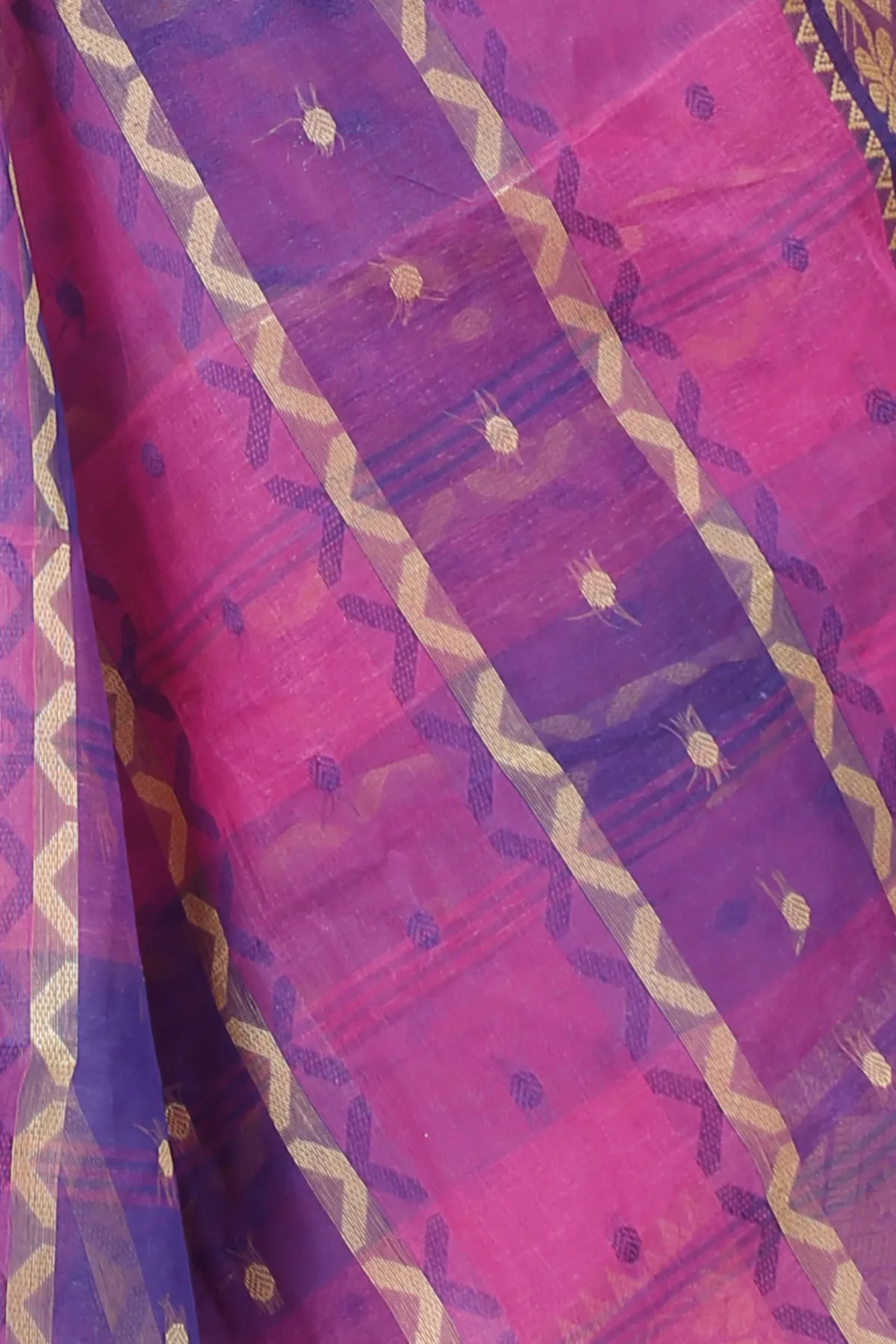 DipDiya Pure Cotton Purple SonaJhuri Desiging Heritage You Can Wear Tant Sarees