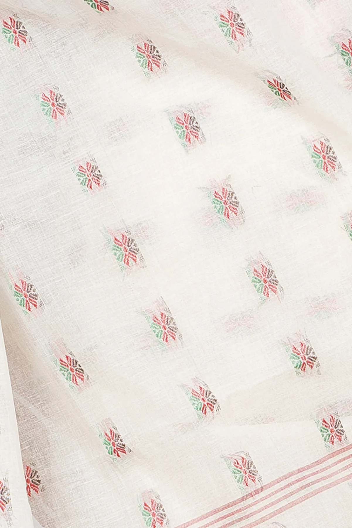 DipDiya Pure Cotton Red Alkari The Bengali Classic Tant Sarees