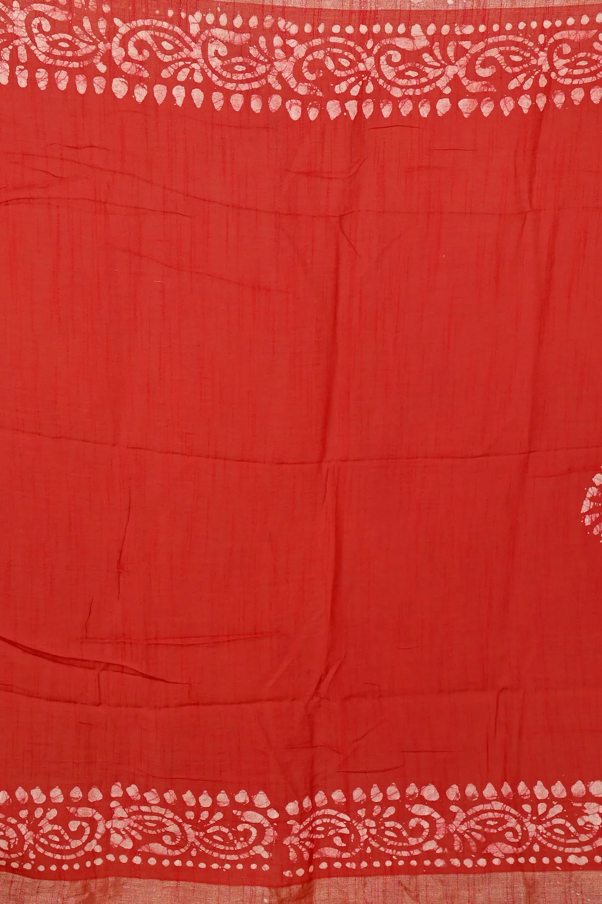 DipDiya Pure Cotton Red Batika Boll Heritage You Can Wear Batik Print Sarees