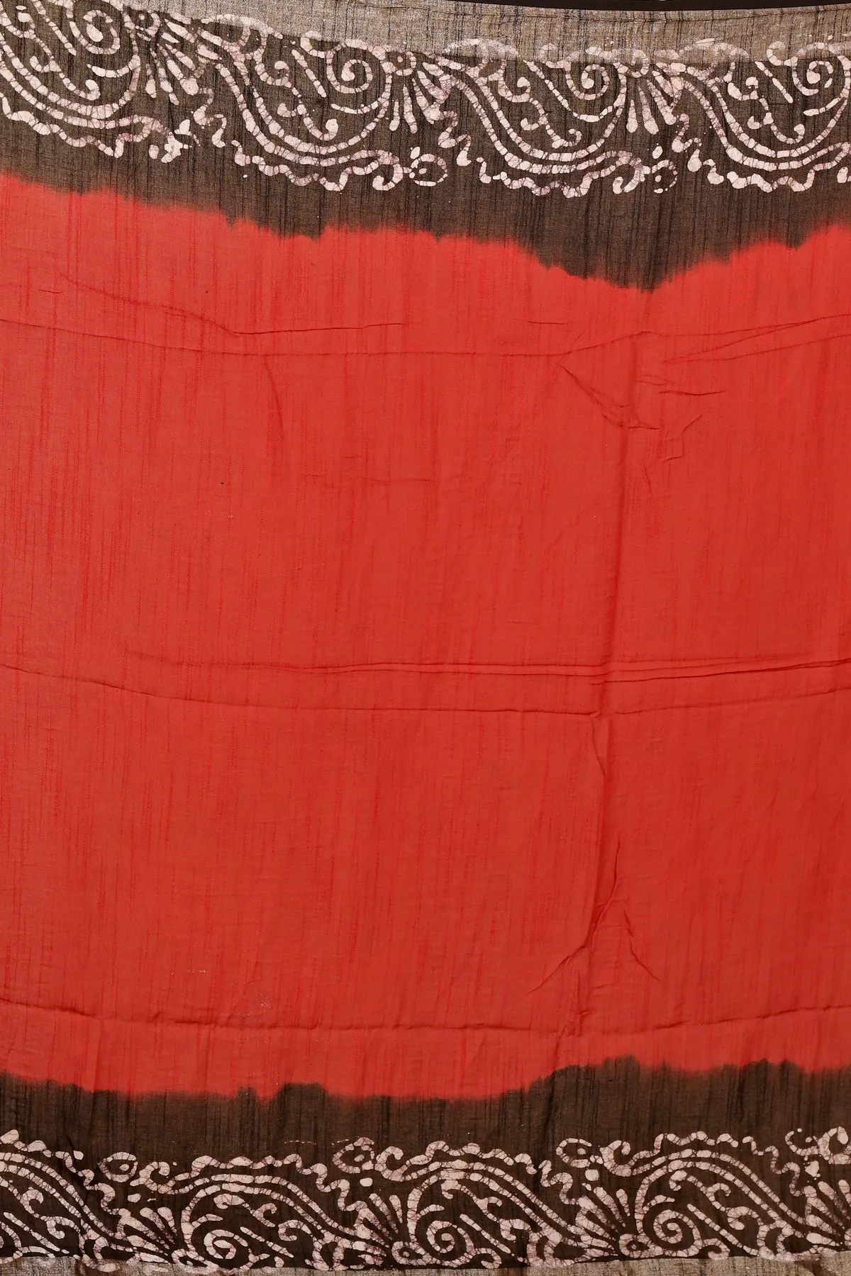 DipDiya Pure Cotton Red Black Batikato Elegant by Tradition Batik Print Sarees