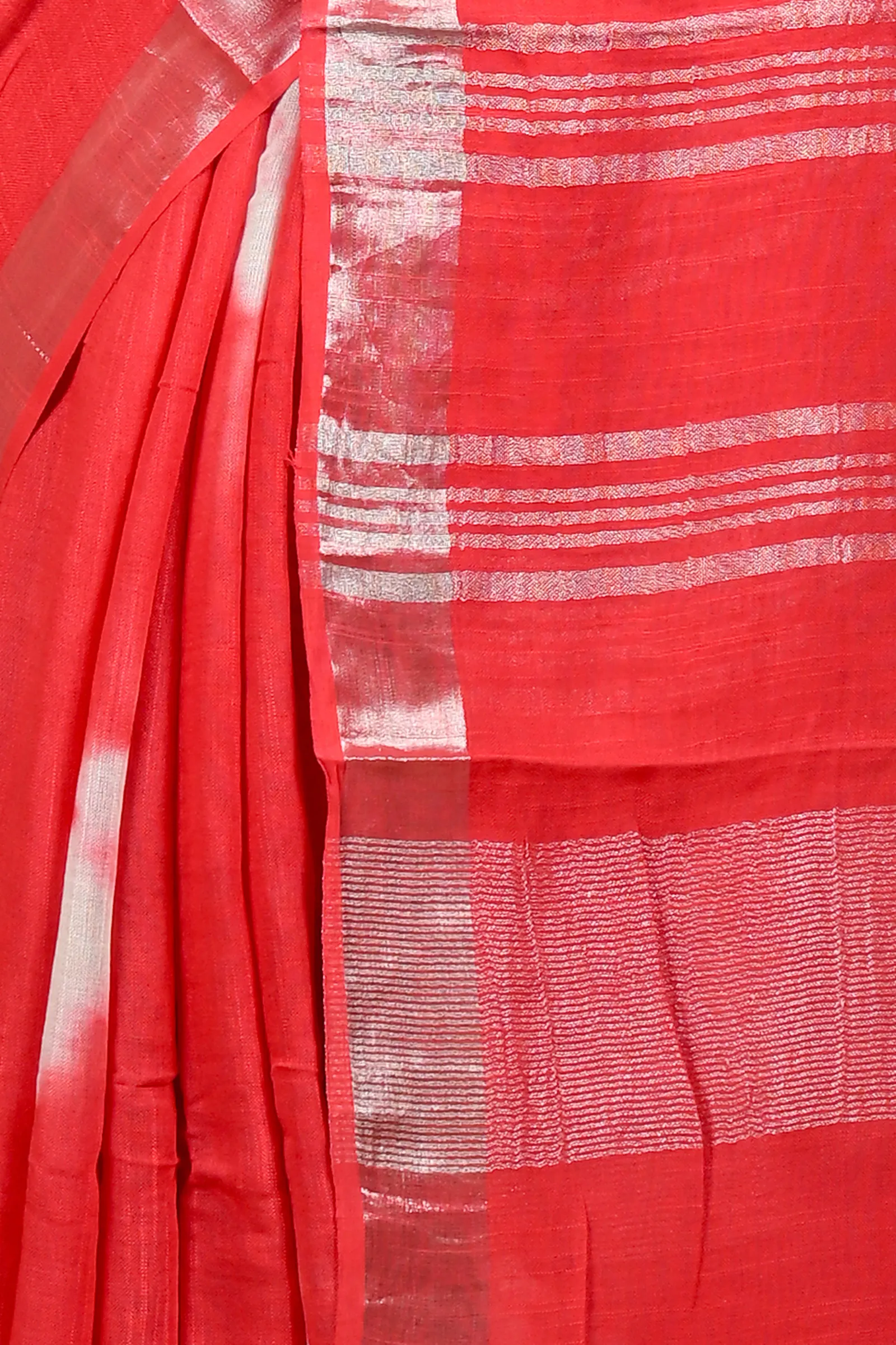 DipDiya Pure Cotton Red Finui Timeless Elegance Handloom Sarees