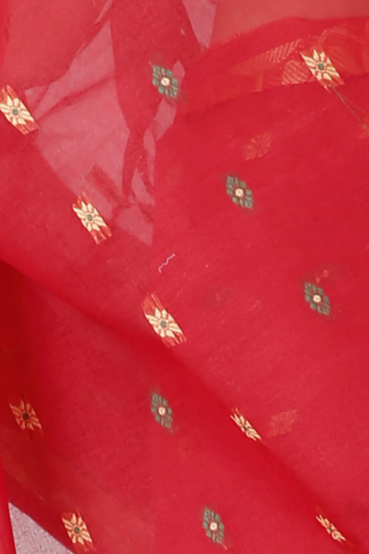 DipDiya Pure Cotton Red Gopika Grace of Bengal Tant Sarees