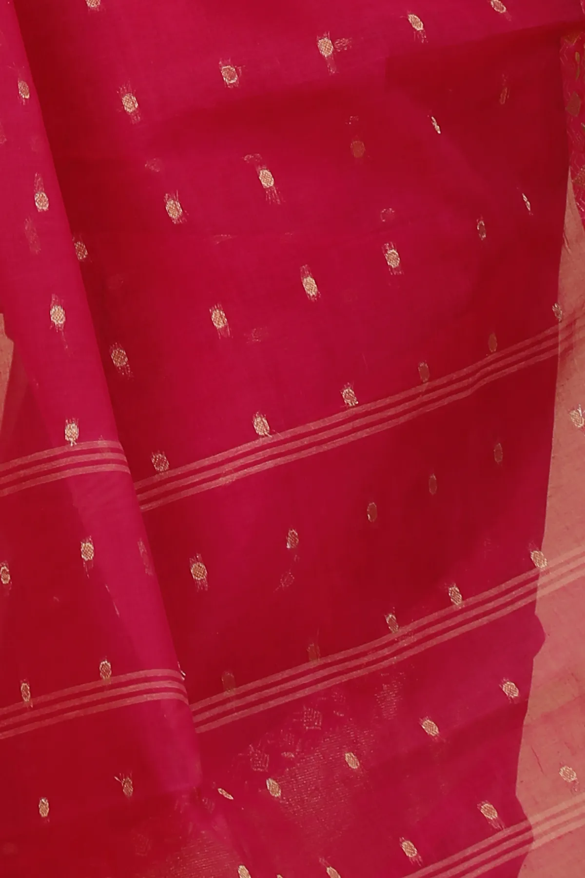 DipDiya Pure Cotton Red JoriPar Pure Bengali Grace Tant Sarees