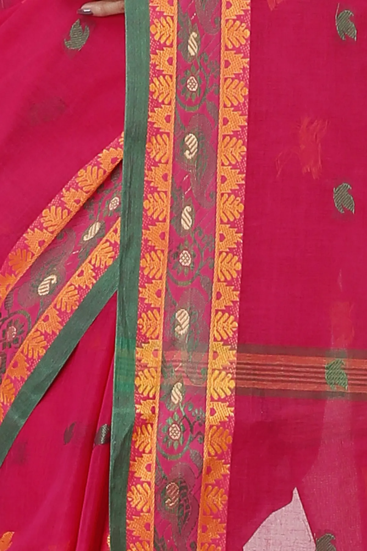 DipDiya Pure Cotton Red Leron The Bengali Classic Tant Sarees