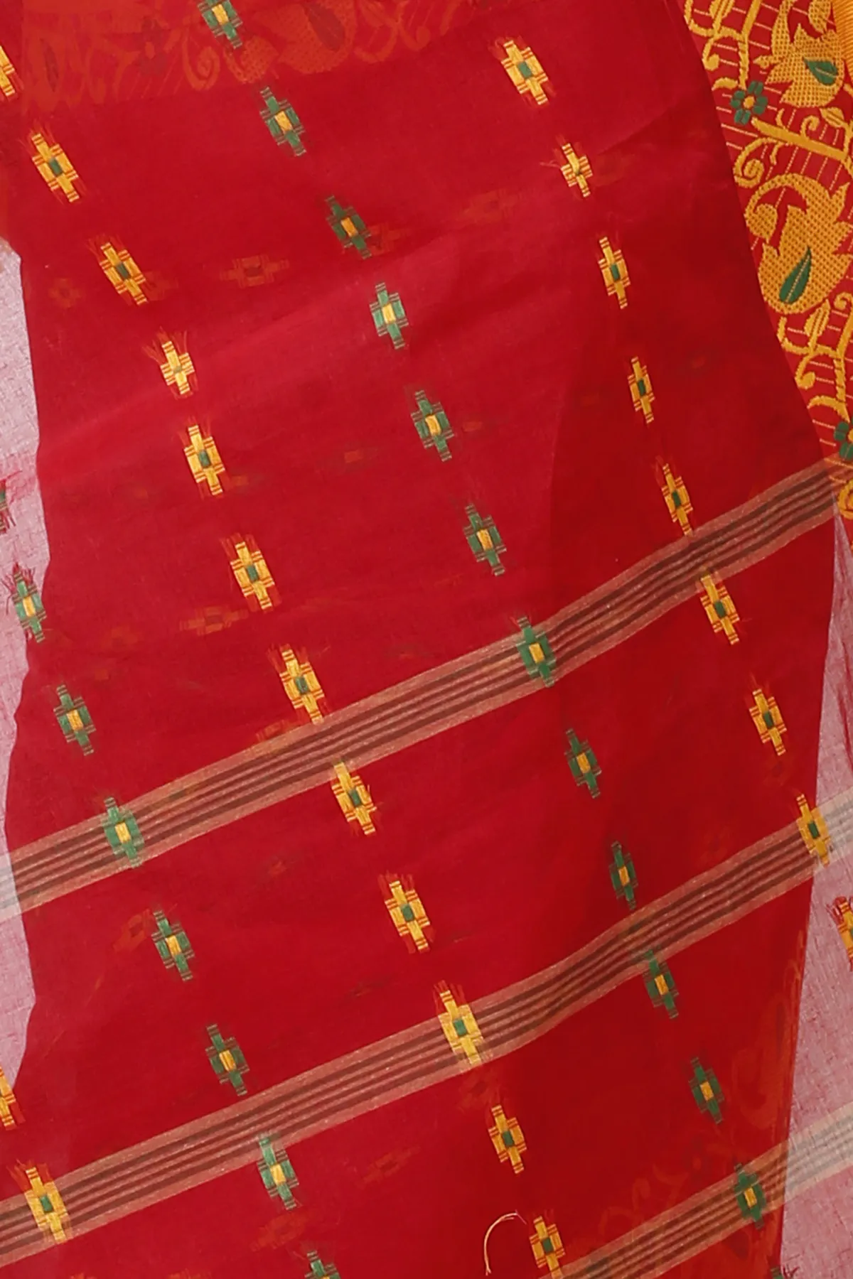 DipDiya Pure Cotton Red Lucy Elegant by Tradition Tant Sarees