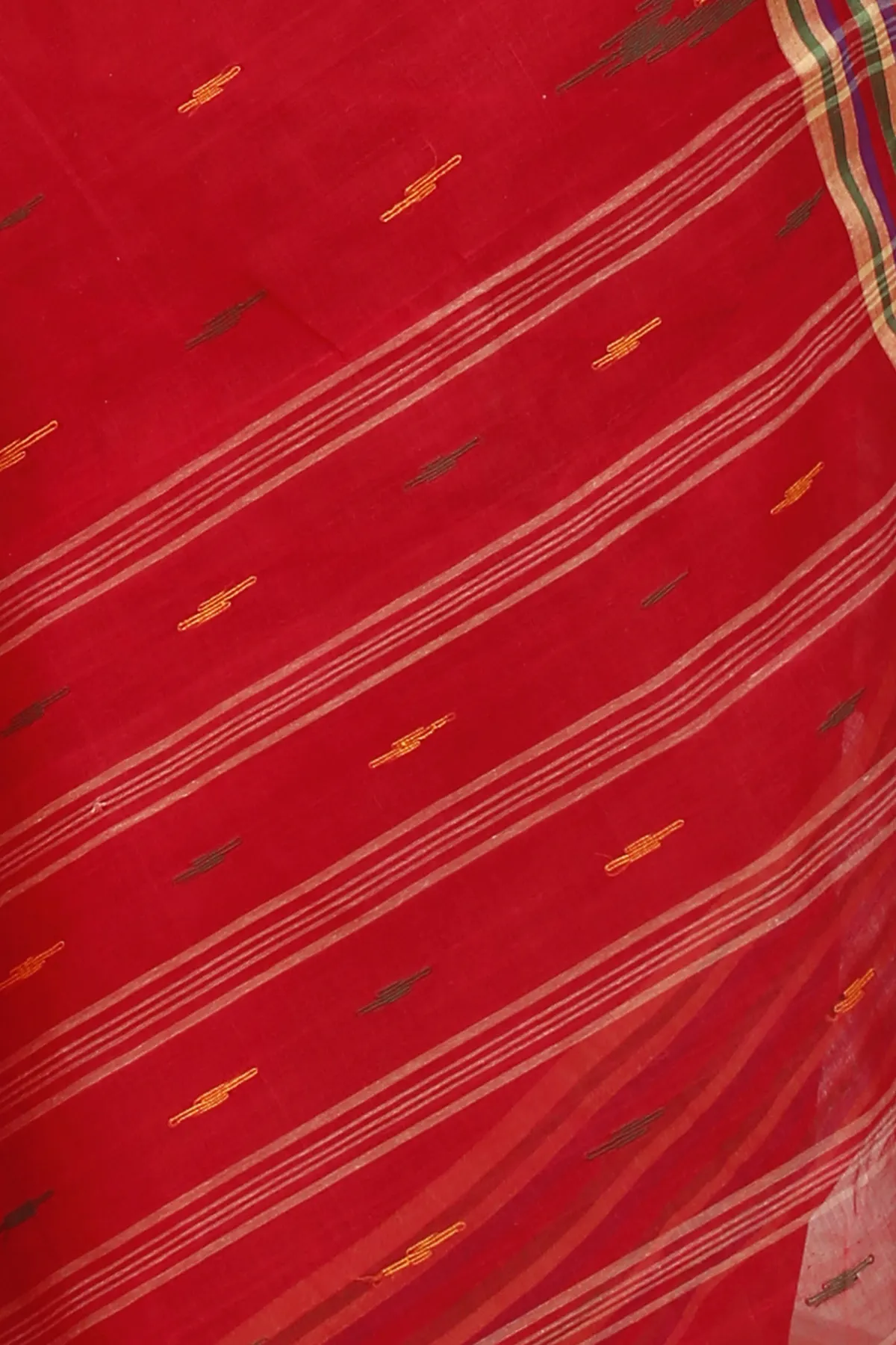 DipDiya Pure Cotton Red mena Bengal’s Tradition Tant Sarees