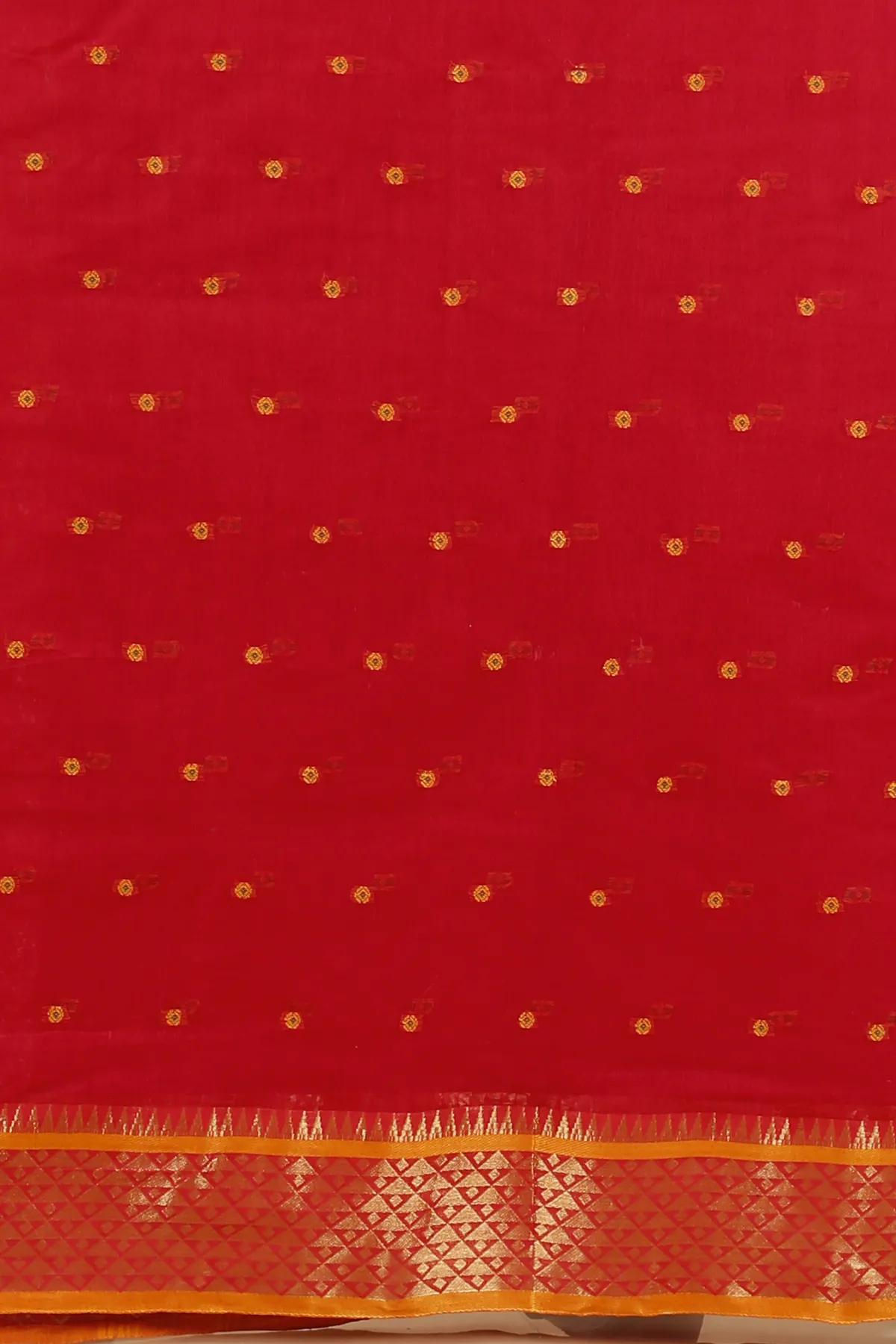 DipDiya Pure Cotton Red Peral Crafted with Soul Tant Sarees