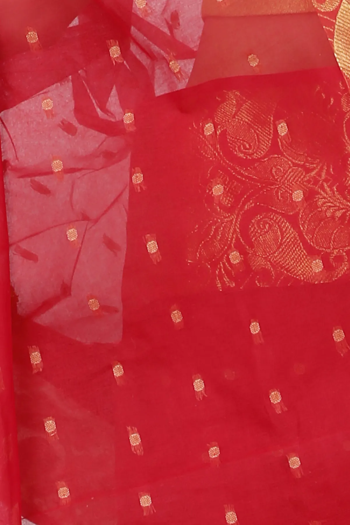 DipDiya Pure Cotton Red Saloni Crafted by Artisans Tant Sarees