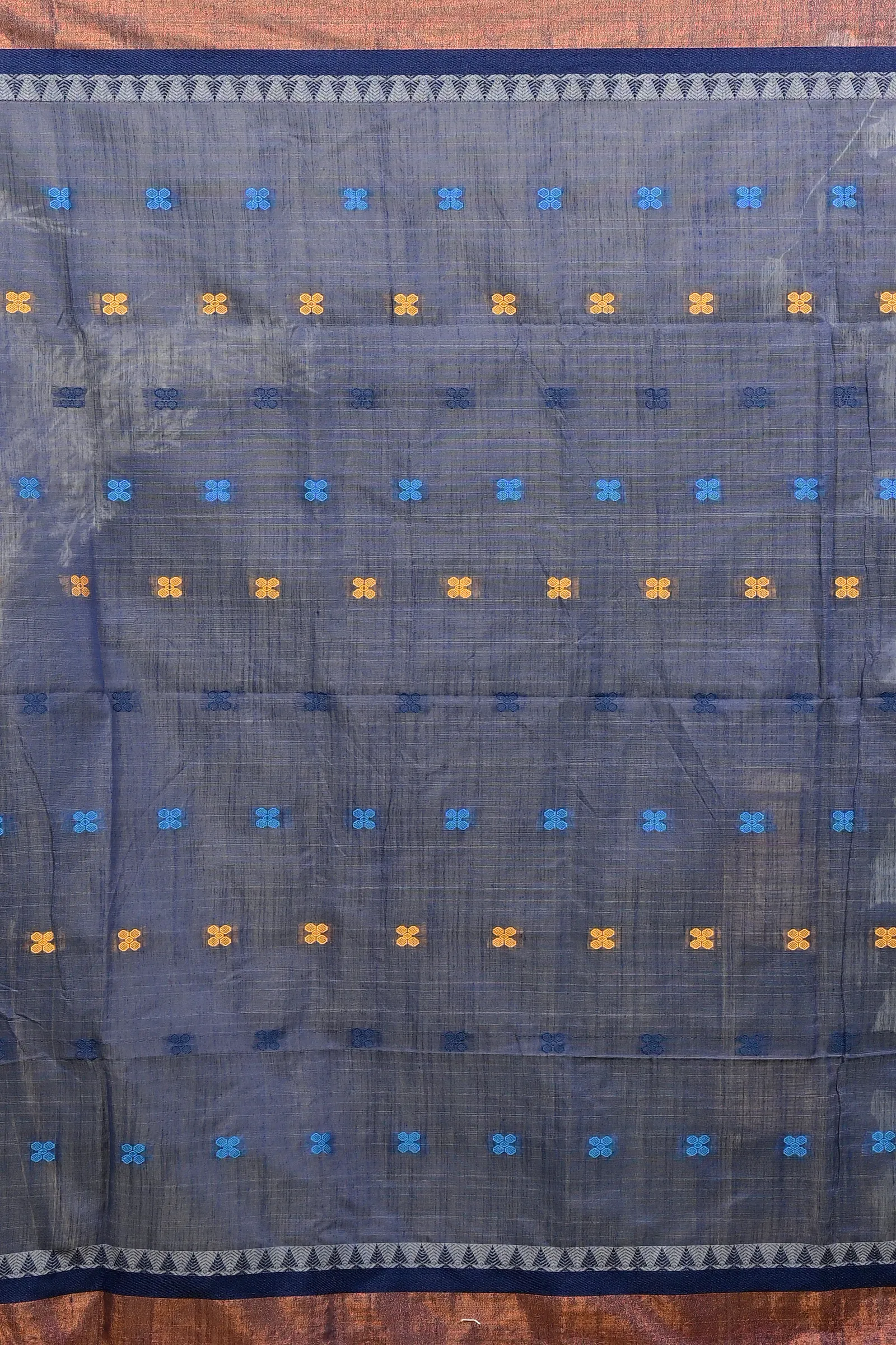 DipDiya Pure Cotton See Green Blue. Debasi Bengali Heritage Handloom Sarees