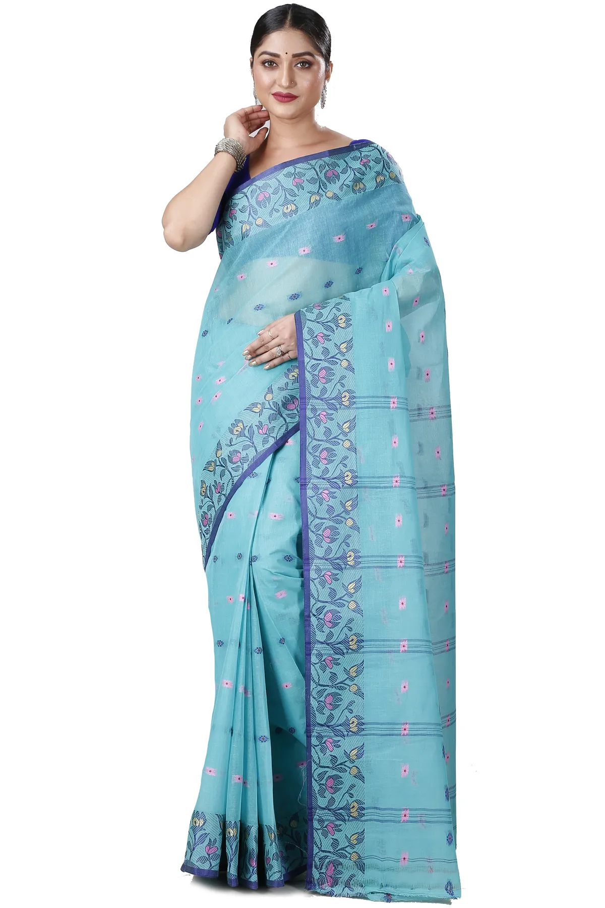 DipDiya Pure Cotton See Green Gopika Effortless Tradition Tant Sarees
