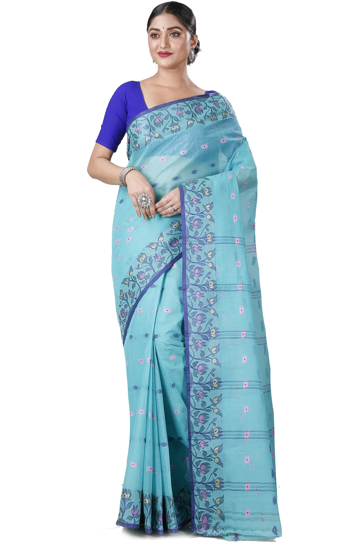 DipDiya Pure Cotton See Green Gopika Effortless Tradition Tant Sarees