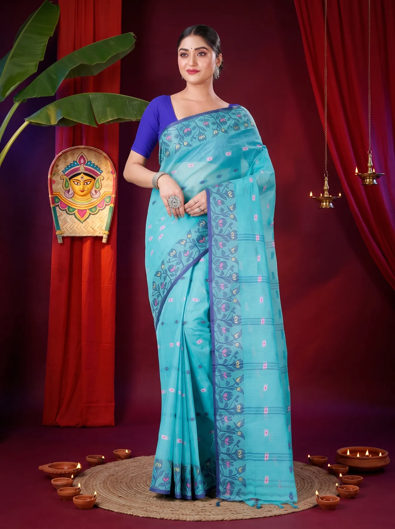 DipDiya Pure Cotton See Green Gopika Effortless Tradition Tant Sarees