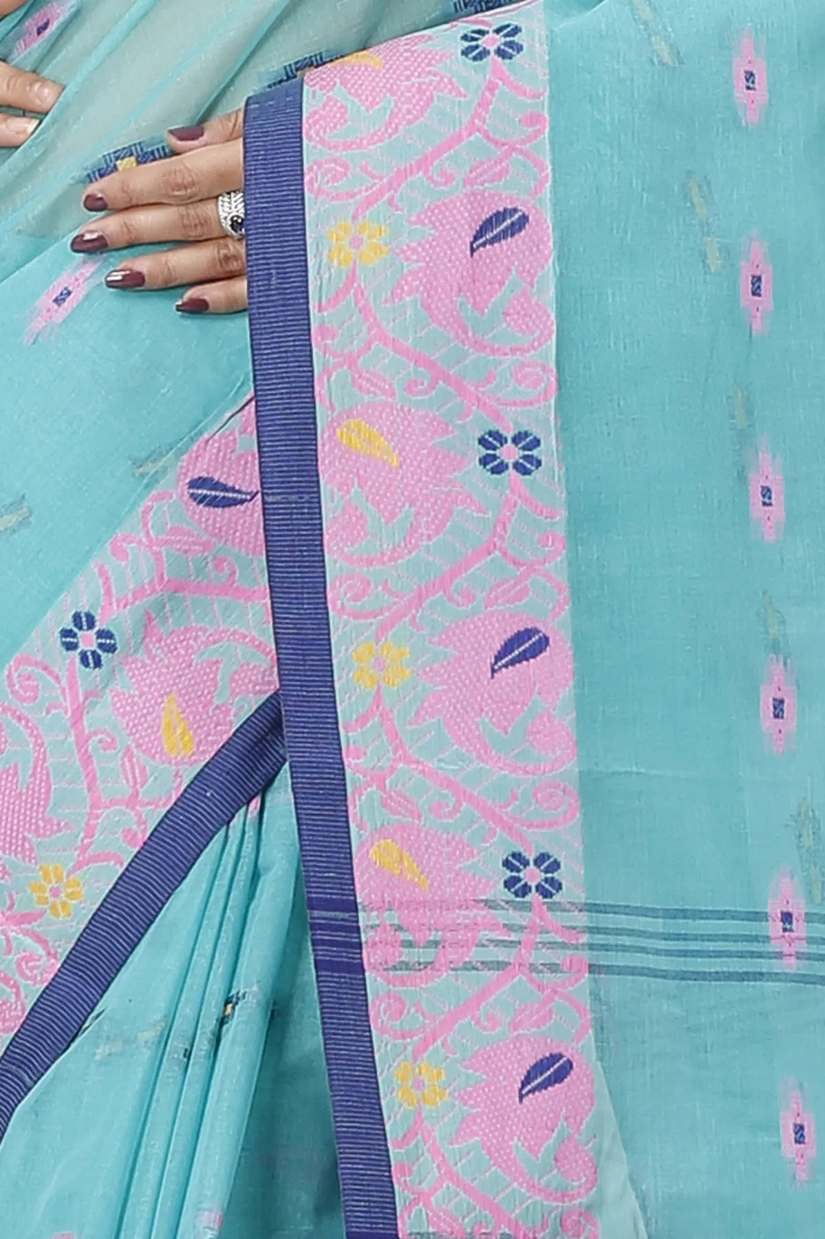 DipDiya Pure Cotton See Green Lucy Effortless Tradition Tant Sarees