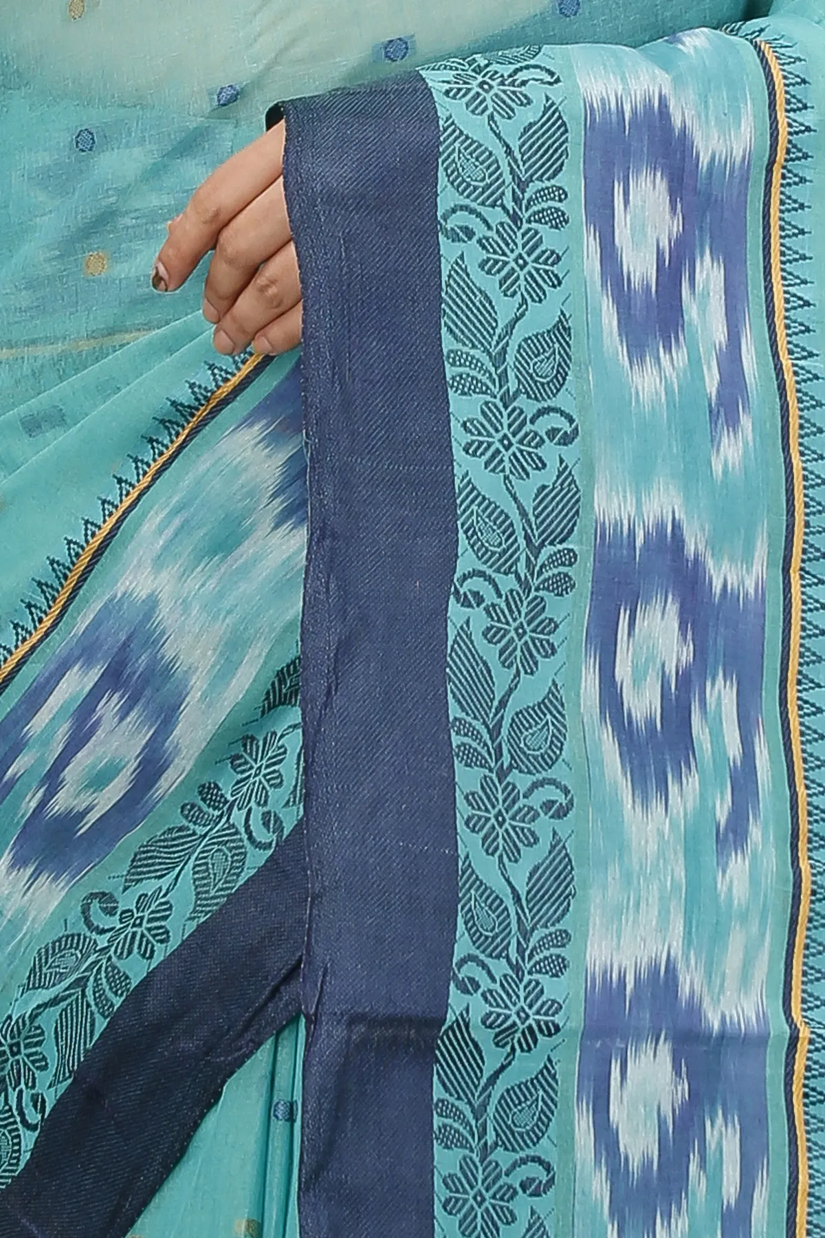 DipDiya Pure Cotton See Green Moli Handcrafted Elegance Tant Sarees